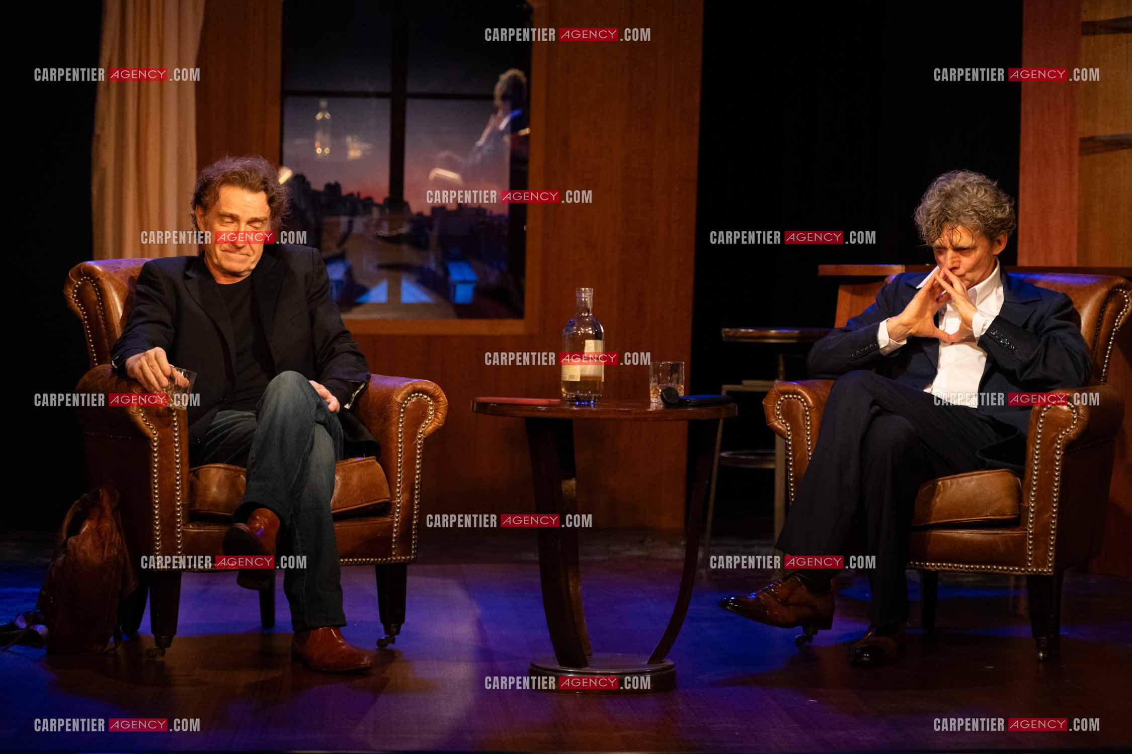 Actuellement à l'affiche au Festival d'Avignon, la pièce “UNE HEURE À T'ATTENDRE“ au théâtre du Chêne Noir à Avignon, les acteurs Thierry Frémont et Nicolas Vaude.  ( Exclusif )