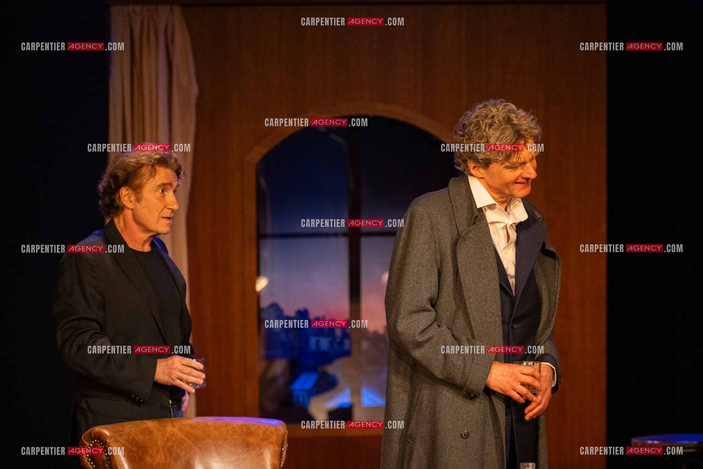 Actuellement à l'affiche au Festival d'Avignon, la pièce “UNE HEURE À T'ATTENDRE“ au théâtre du Chêne Noir à Avignon, les acteurs Thierry Frémont et Nicolas Vaude.  ( Exclusif )