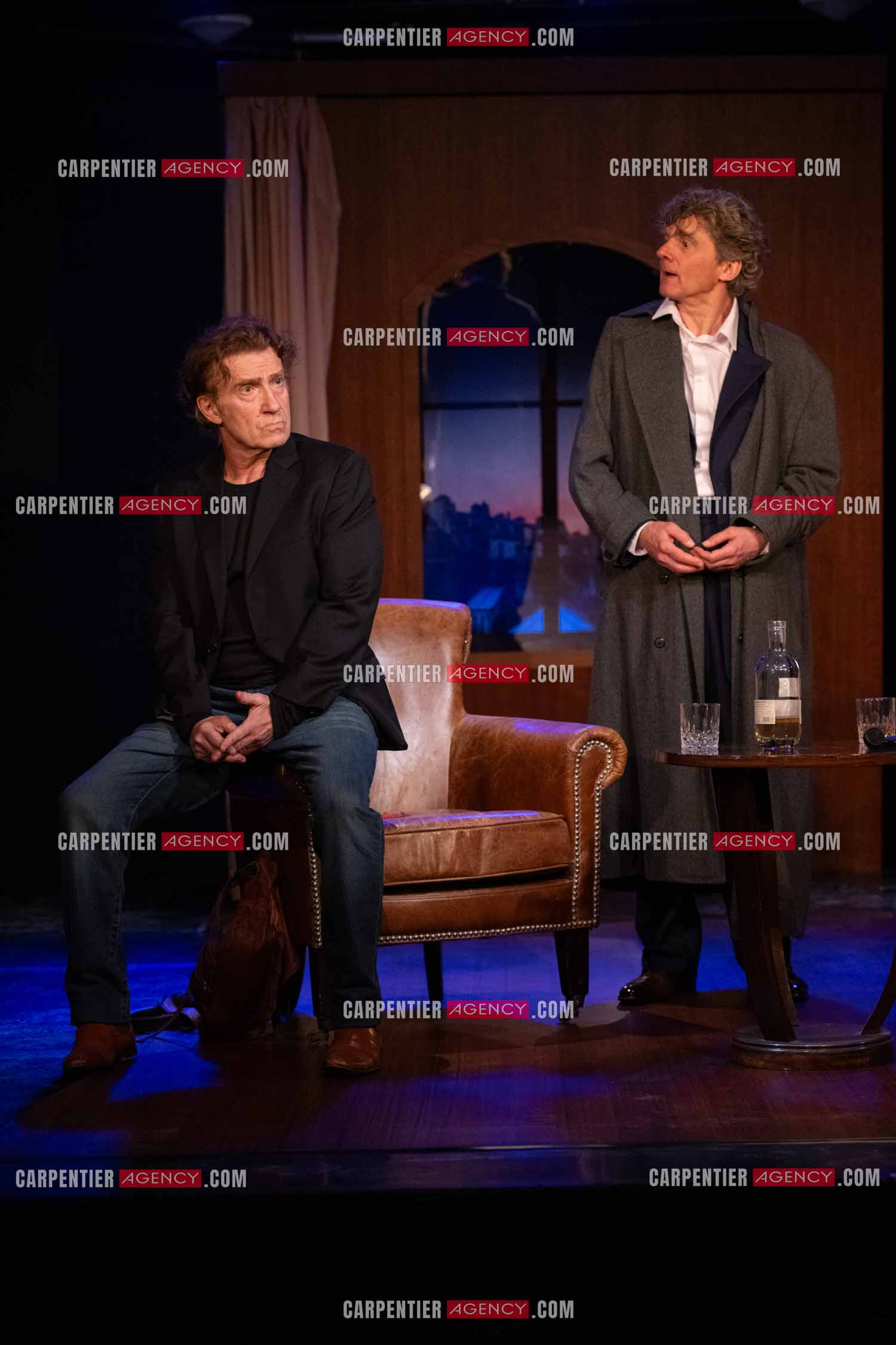 Actuellement à l'affiche au Festival d'Avignon, la pièce “UNE HEURE À T'ATTENDRE“ au théâtre du Chêne Noir à Avignon, les acteurs Thierry Frémont et Nicolas Vaude.  ( Exclusif )