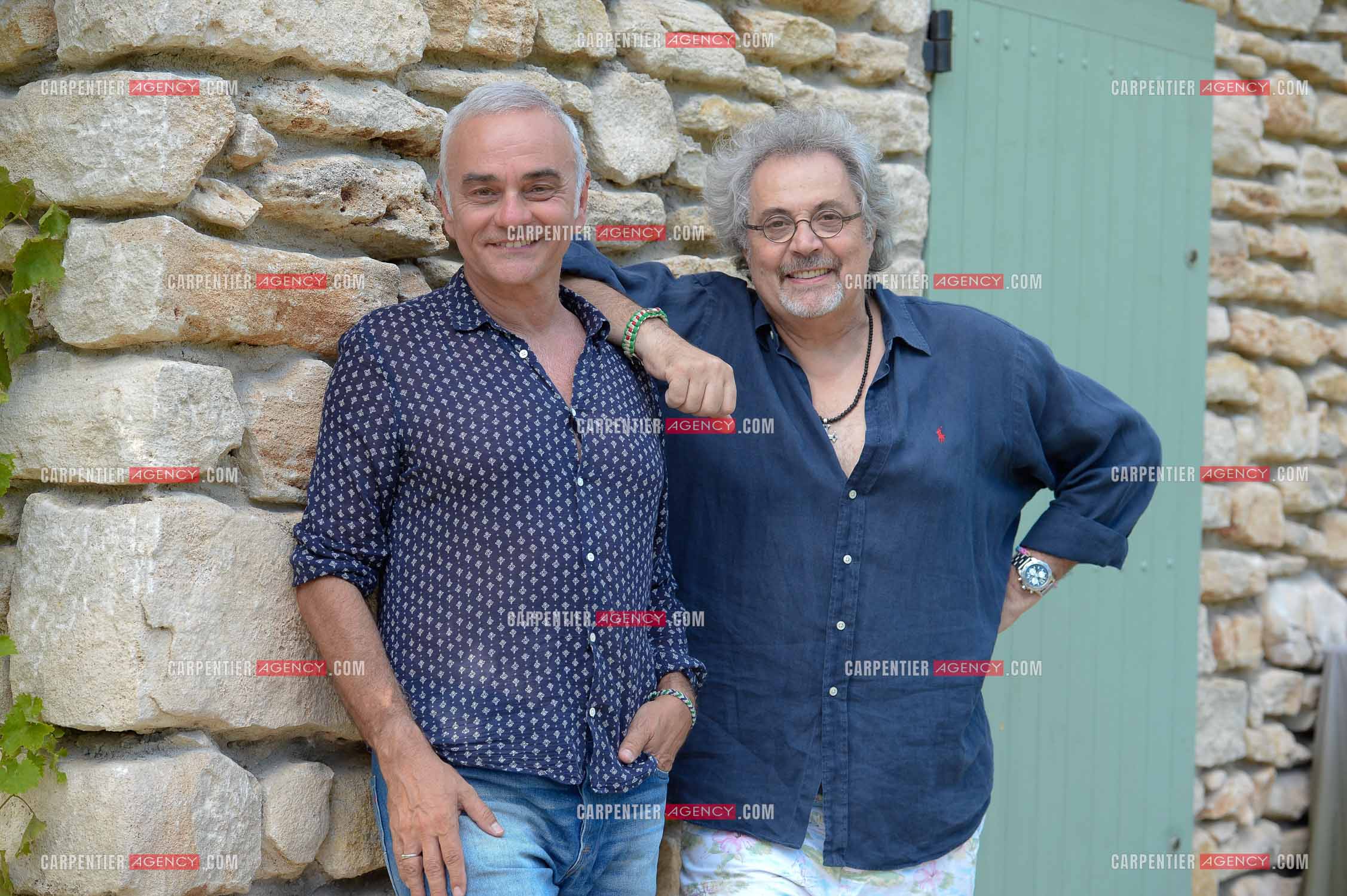 Jean-pierre Mader en vacances chez Patrick Hernandez dans le Vaucluse  près d'Avignon le 7 Août 2014.  ( Exclusif )