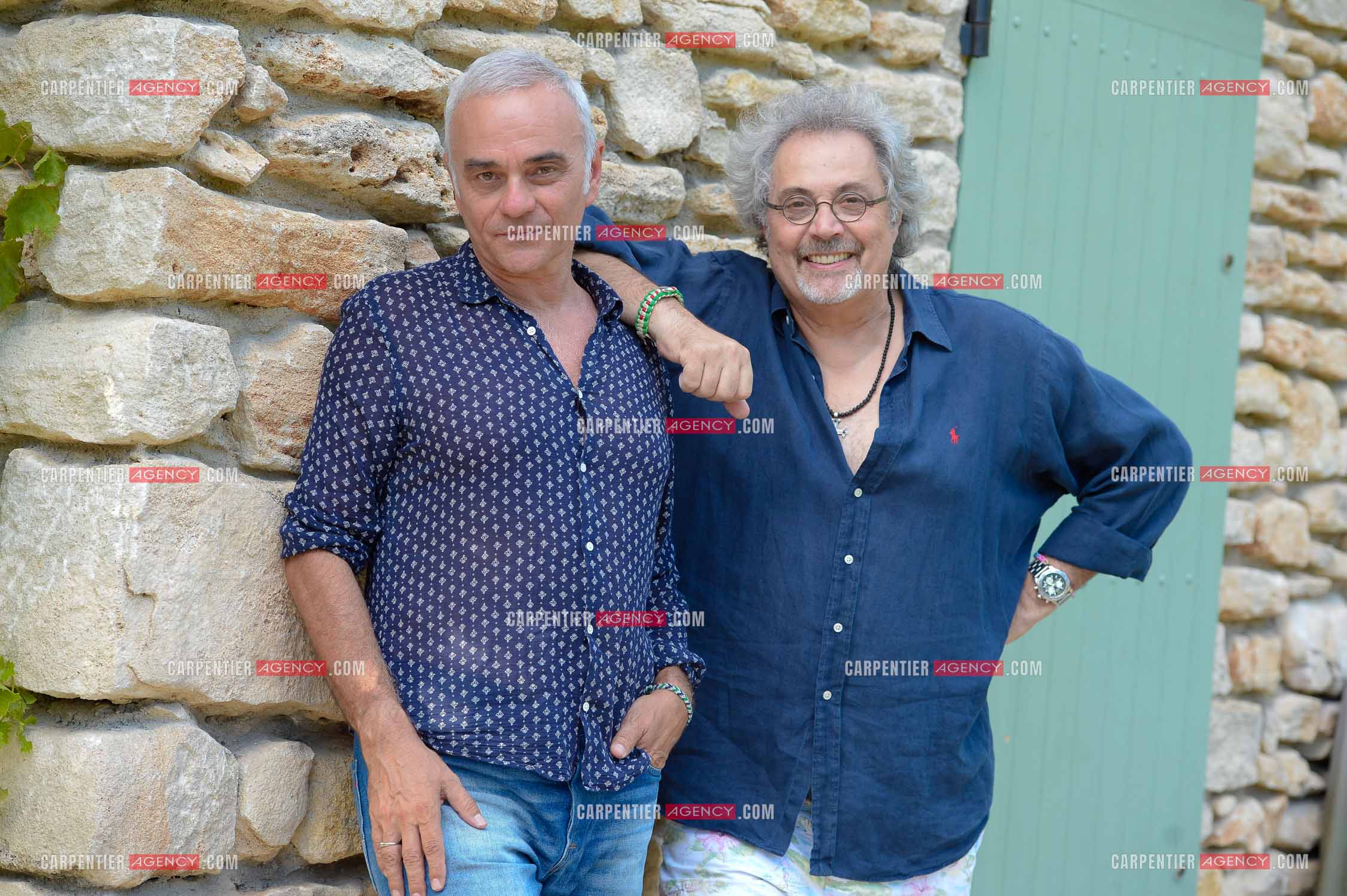 Jean-pierre Mader en vacances chez Patrick Hernandez dans le Vaucluse  près d'Avignon le 7 Août 2014.  ( Exclusif )