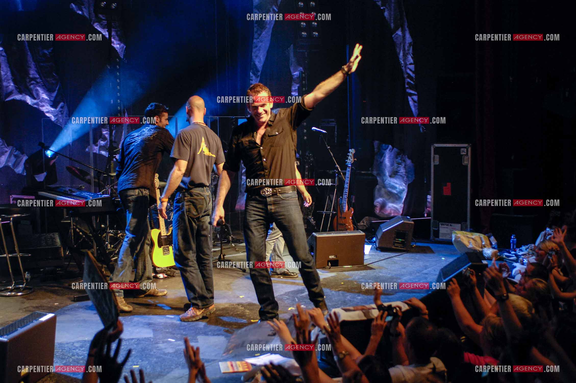 Le chanteur québécois Pierre Garand dit Garou en concert à la CIGALE en 2008.   ( Exclusif )