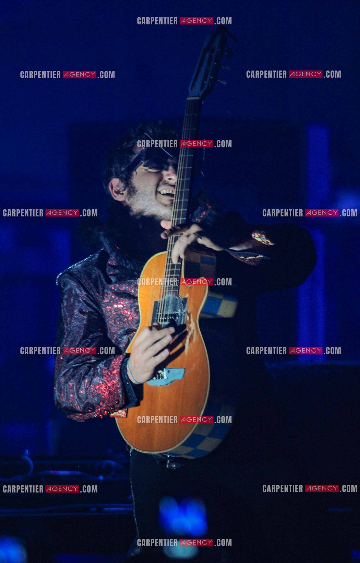 Le chanteur Matthieu Chedid dit “M“ lors de son concert au Zénith de Paris en 2013.  ( Exclusif )