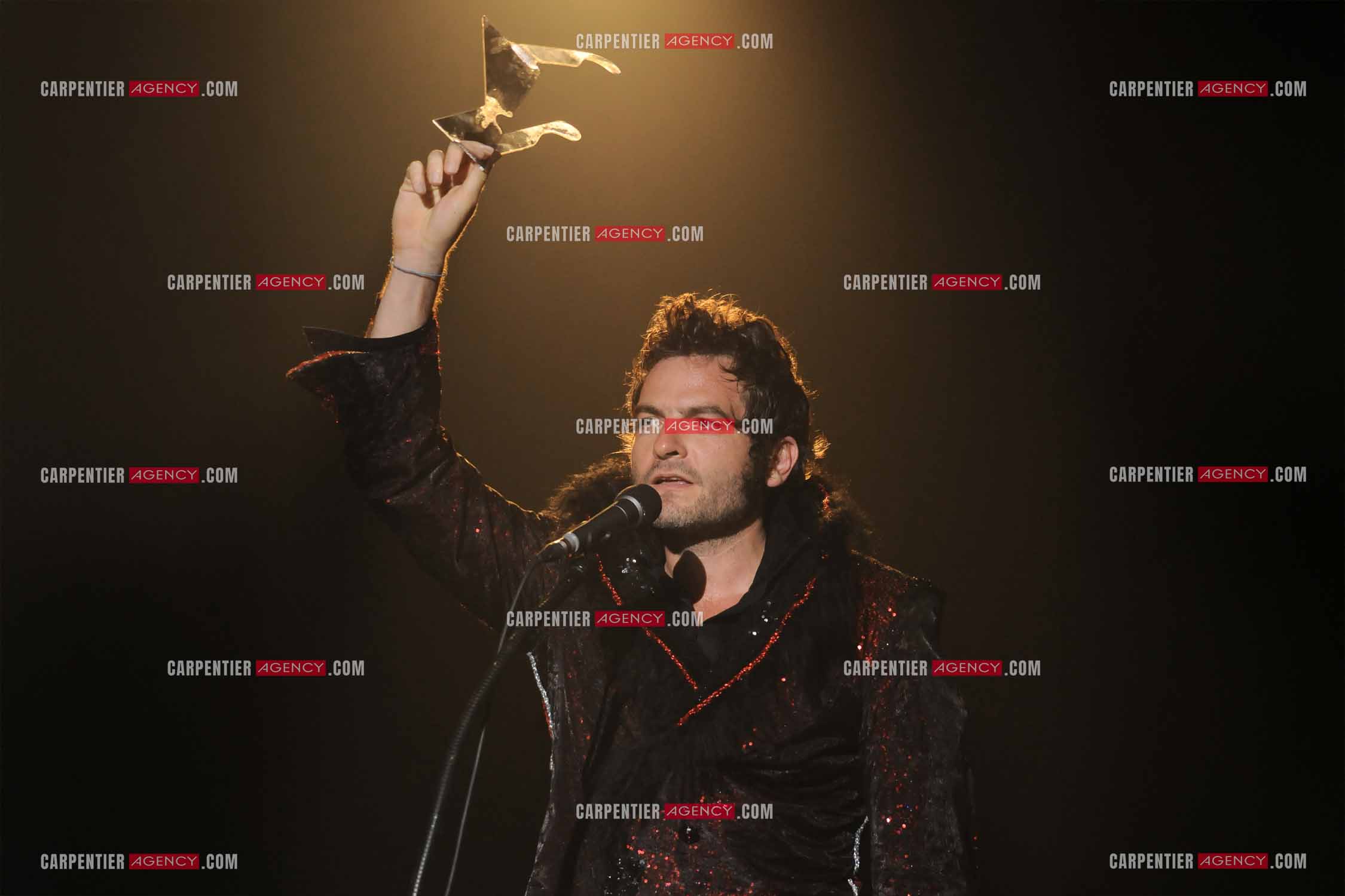 Le chanteur Matthieu Chedid dit “M“ lors de son concert au Zénith de Paris en 2013.  ( Exclusif )