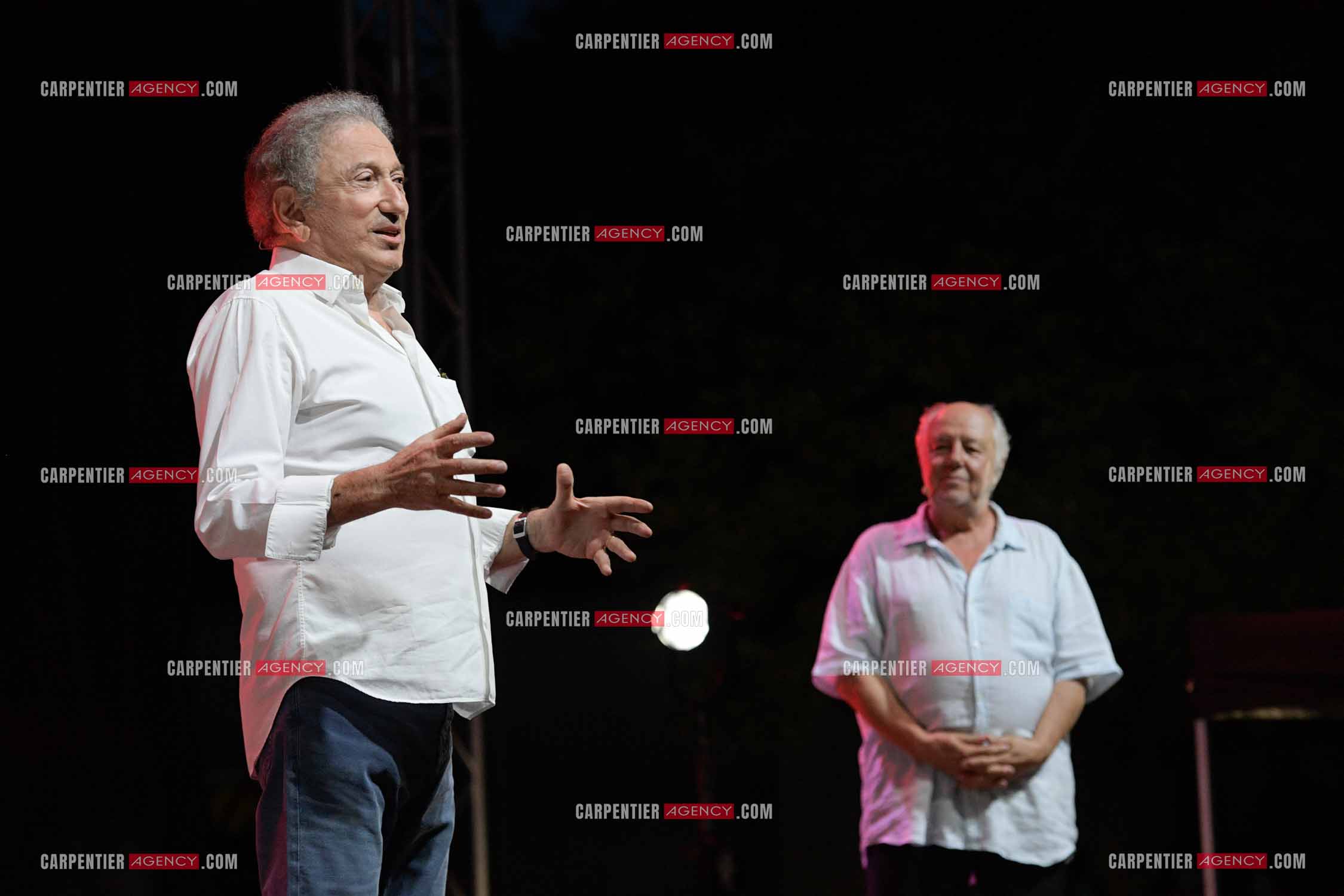 Michel Drucker fait son One Man Show présenté par l'humoriste Marc Jolivet au parc Jourdan d'Aix en Provence. ( Exclusif )