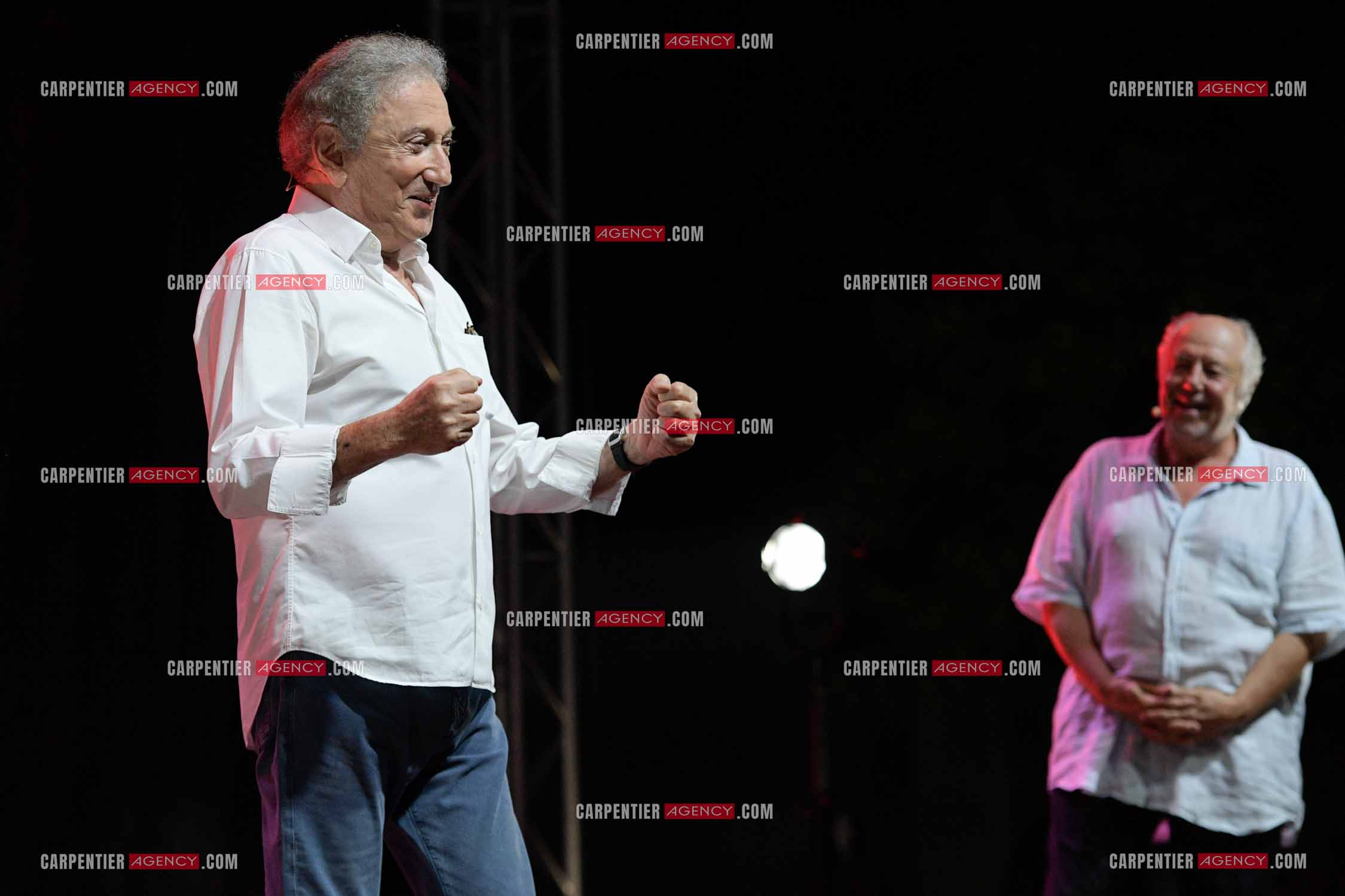 Michel Drucker fait son One Man Show présenté par l'humoriste Marc Jolivet au parc Jourdan d'Aix en Provence. ( Exclusif )