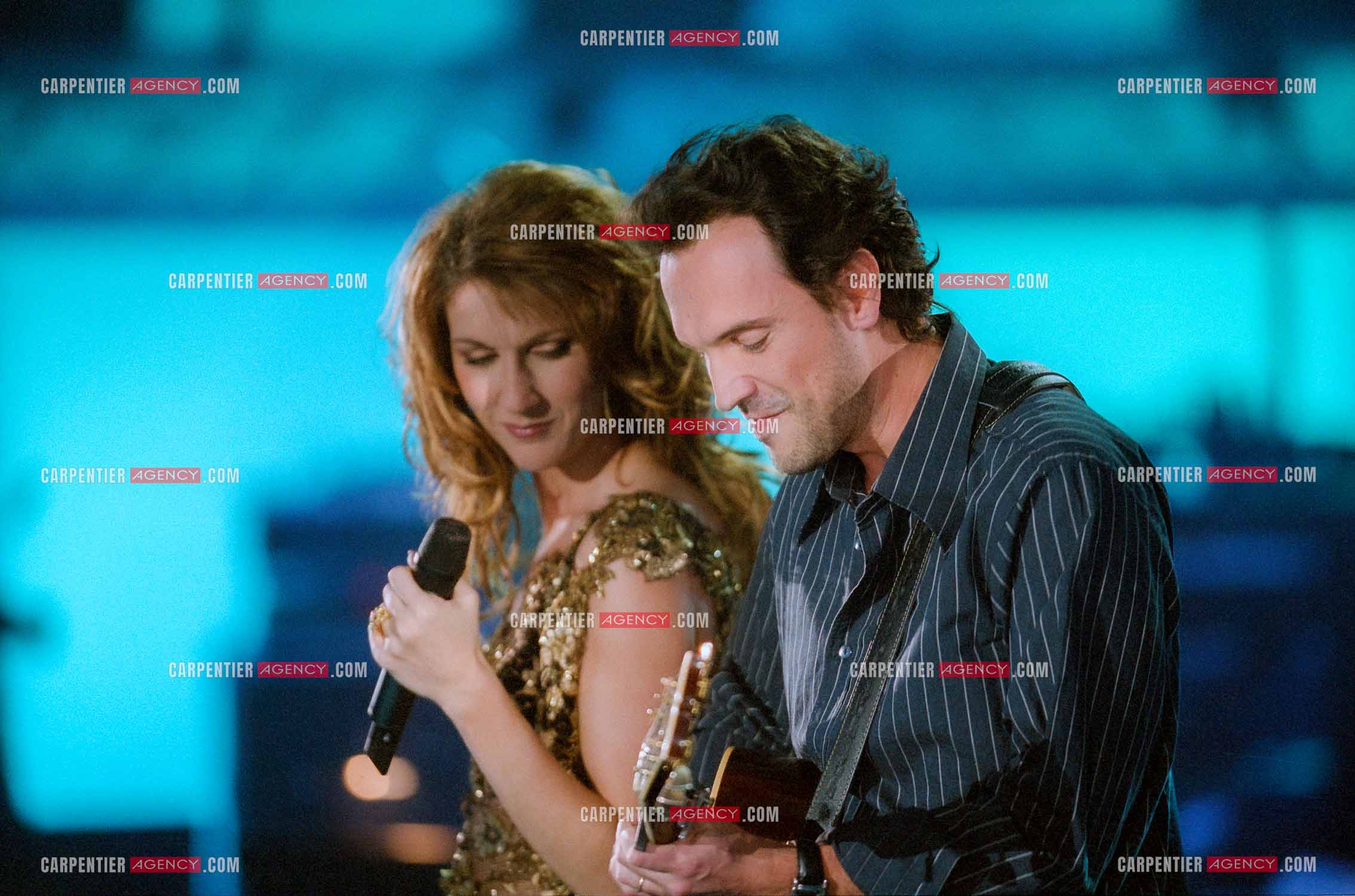 Enregistrement de l'émission spéciale Céline Dion sur TF1. Invité de Céline, Gérald De Palmas.   ( Exclusif )
