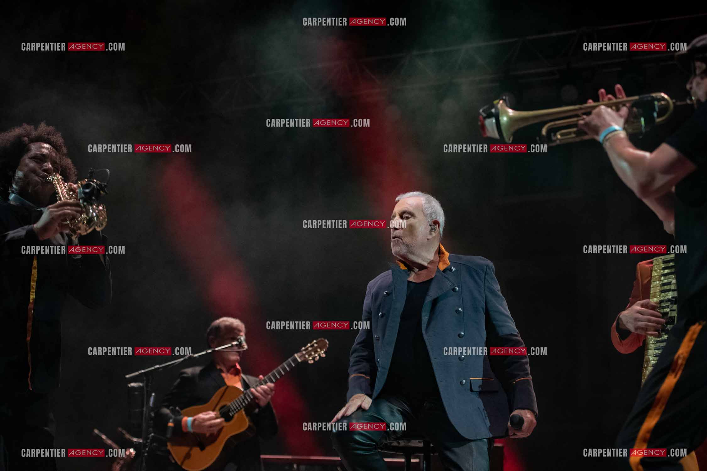 Le chanteur Bernard Lavilliers en concert pour le festival de Solliès-Pont en Juillet 2022.   ( Exclusif )