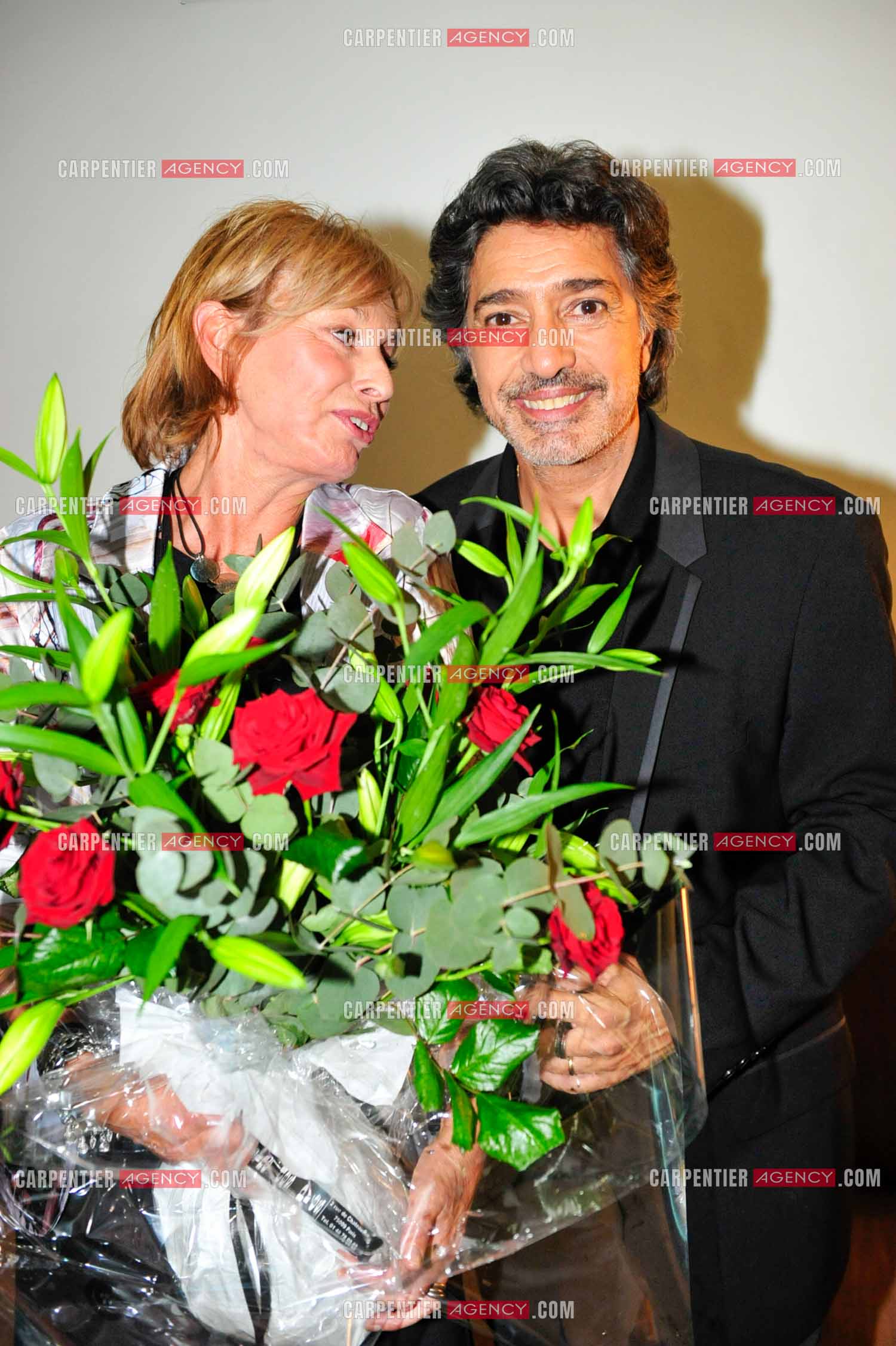 Le chanteur Frédéric François à l'Olympia du 11 au 20 février 2011. dans sa loge, Frédéric François et sa femme Monique.  ( Exclusif )
