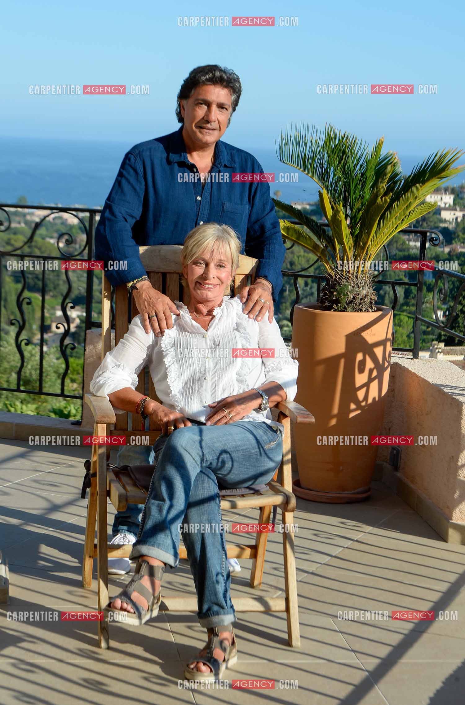 Le chanteur Frédéric François et sa femme Monique lors de leurs  vacances dans leur résidence secondaire d'Antibes. ( Exclusif )