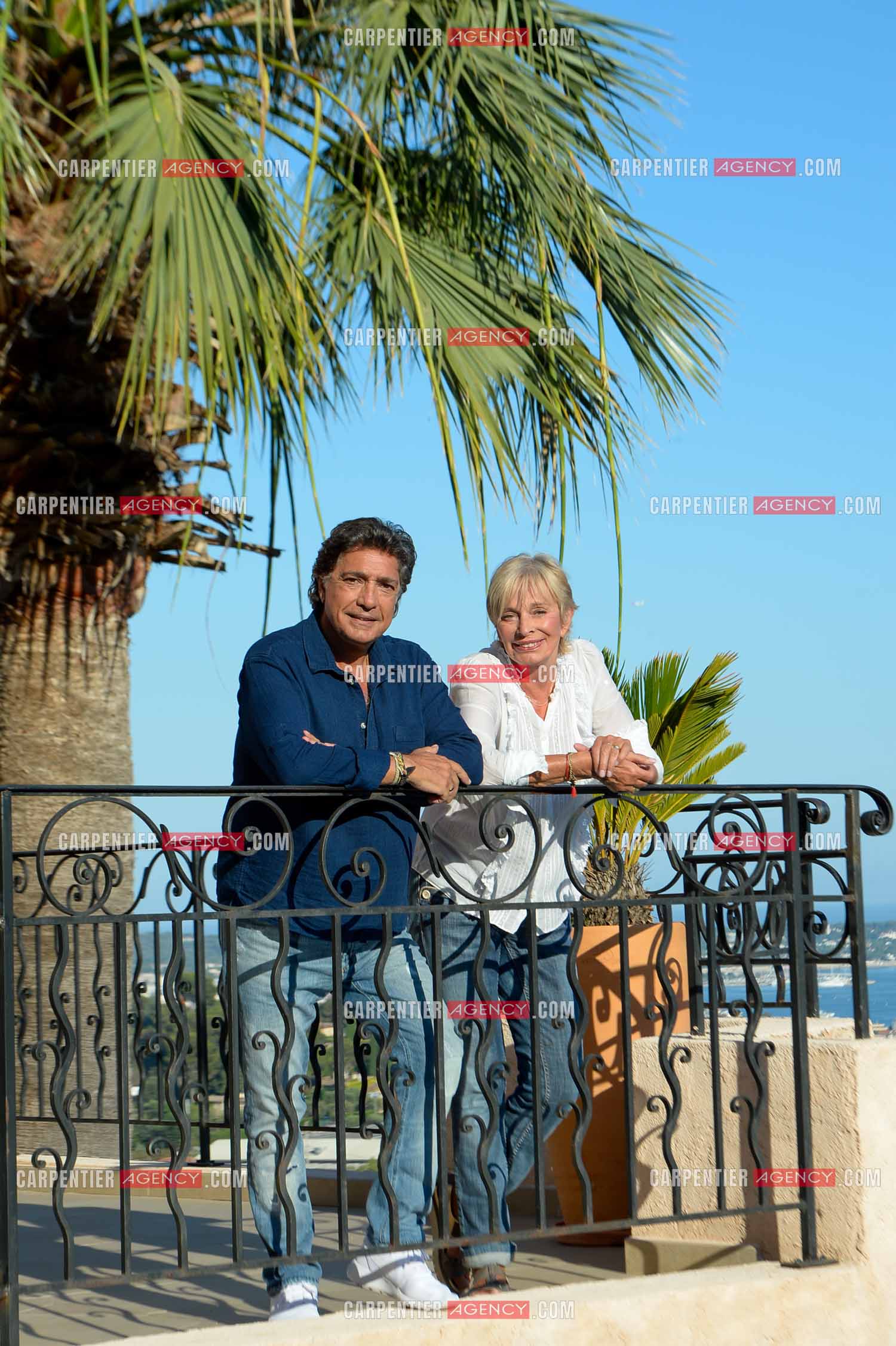 Le chanteur Frédéric François et sa femme Monique lors de leurs  vacances dans leur résidence secondaire d'Antibes. ( Exclusif )