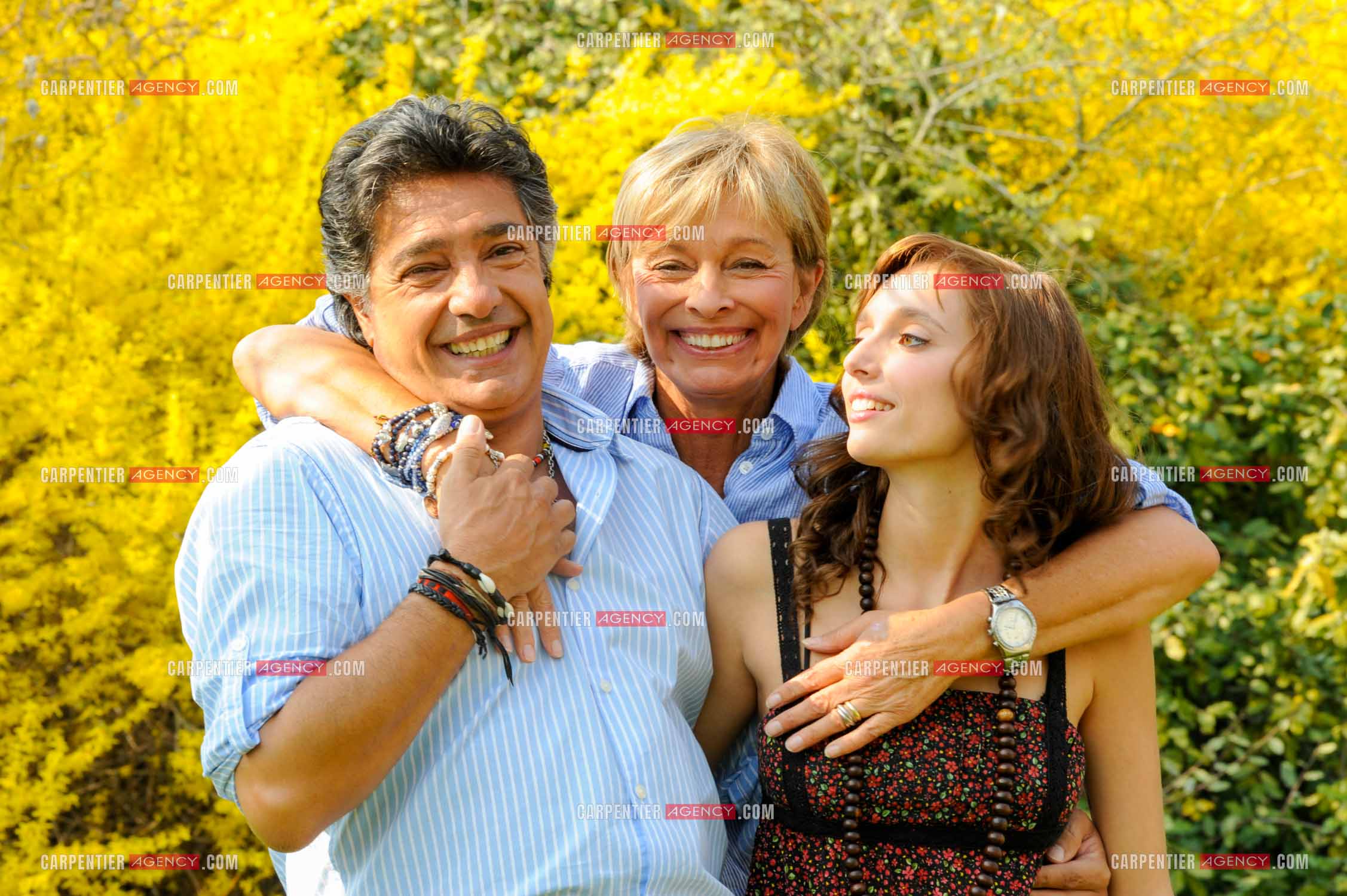 Le chanteur Frédéric François chez lui en Belgique. Frédéric François avec sa femme Monique et leur fille Victoria. ( Exclusif )