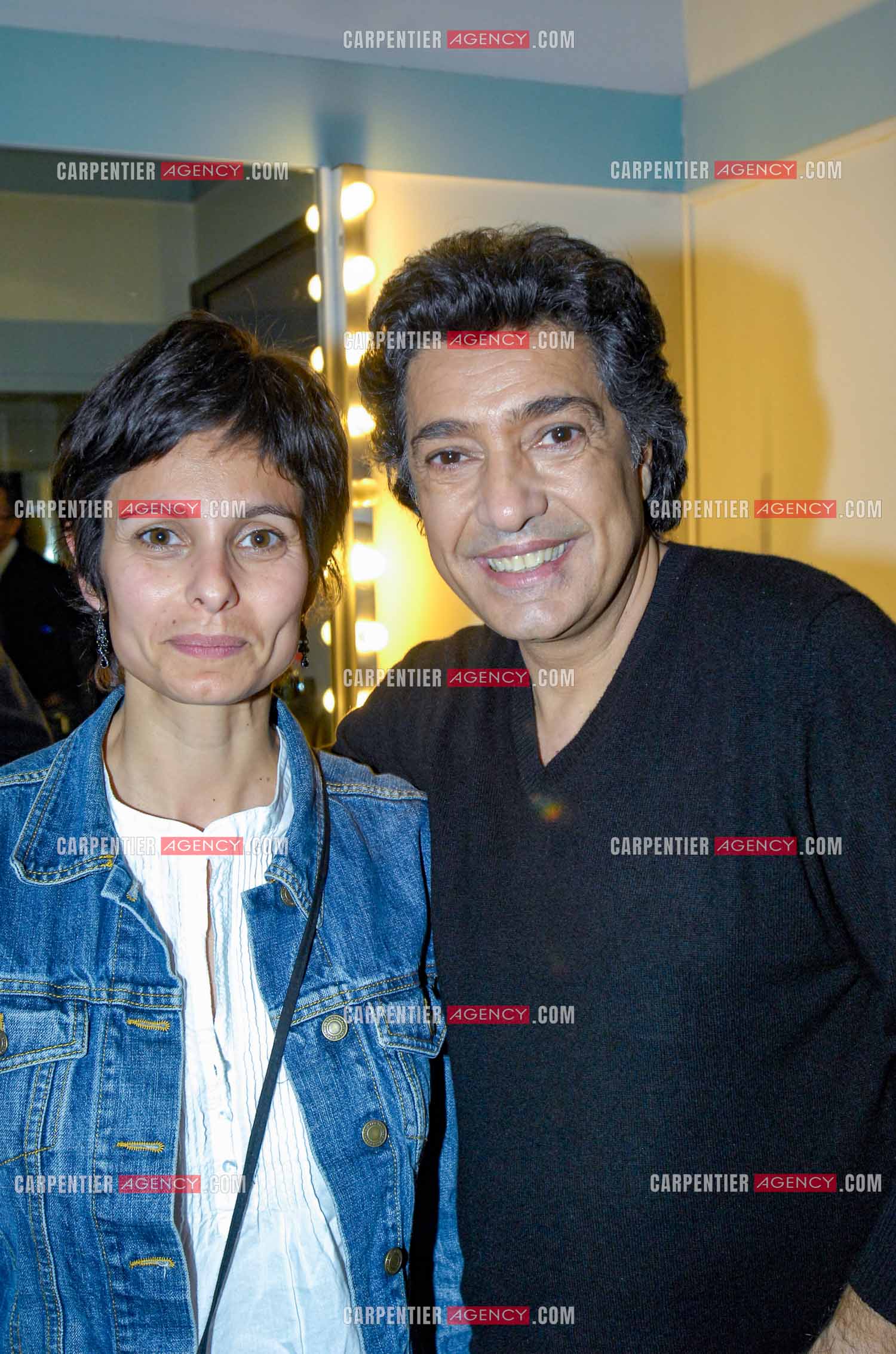 Le chanteur Frédéric François à l'Olympia du 29 février au 09 mars 2008. Frédéric et sa fille Gloria.  ( Exclusif )