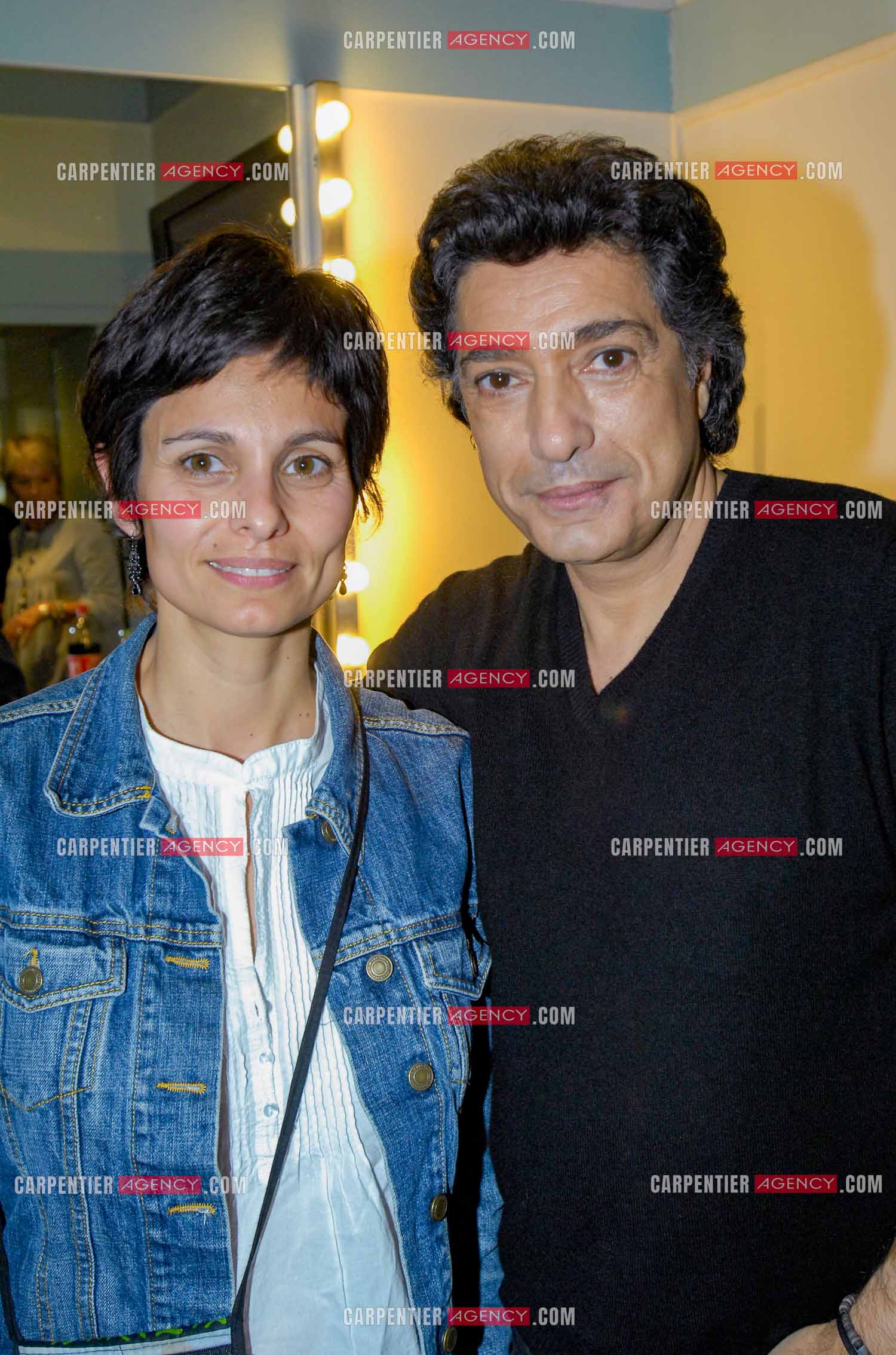 Le chanteur Frédéric François à l'Olympia du 29 février au 09 mars 2008. Frédéric et sa fille Gloria.  ( Exclusif )