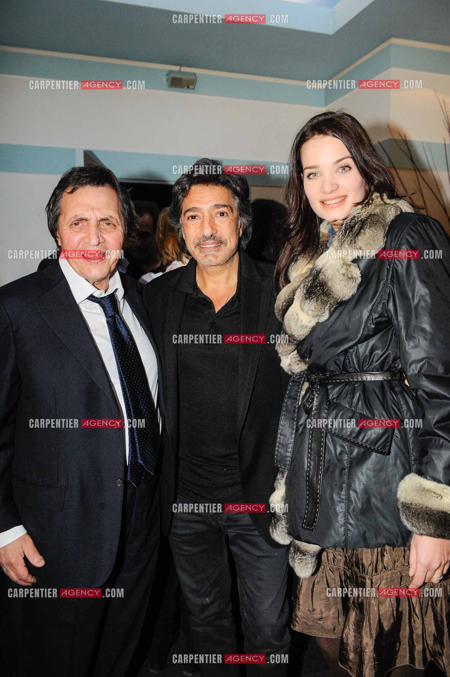Le chanteur Frédéric François à l'Olympia du 11 au 20 février 2011. Dans sa loge, Frédéric François et Humbert Ibach, surnommé "Mémé" et sa femme Patricia Munoz dite Bambi. ( Exclusif )