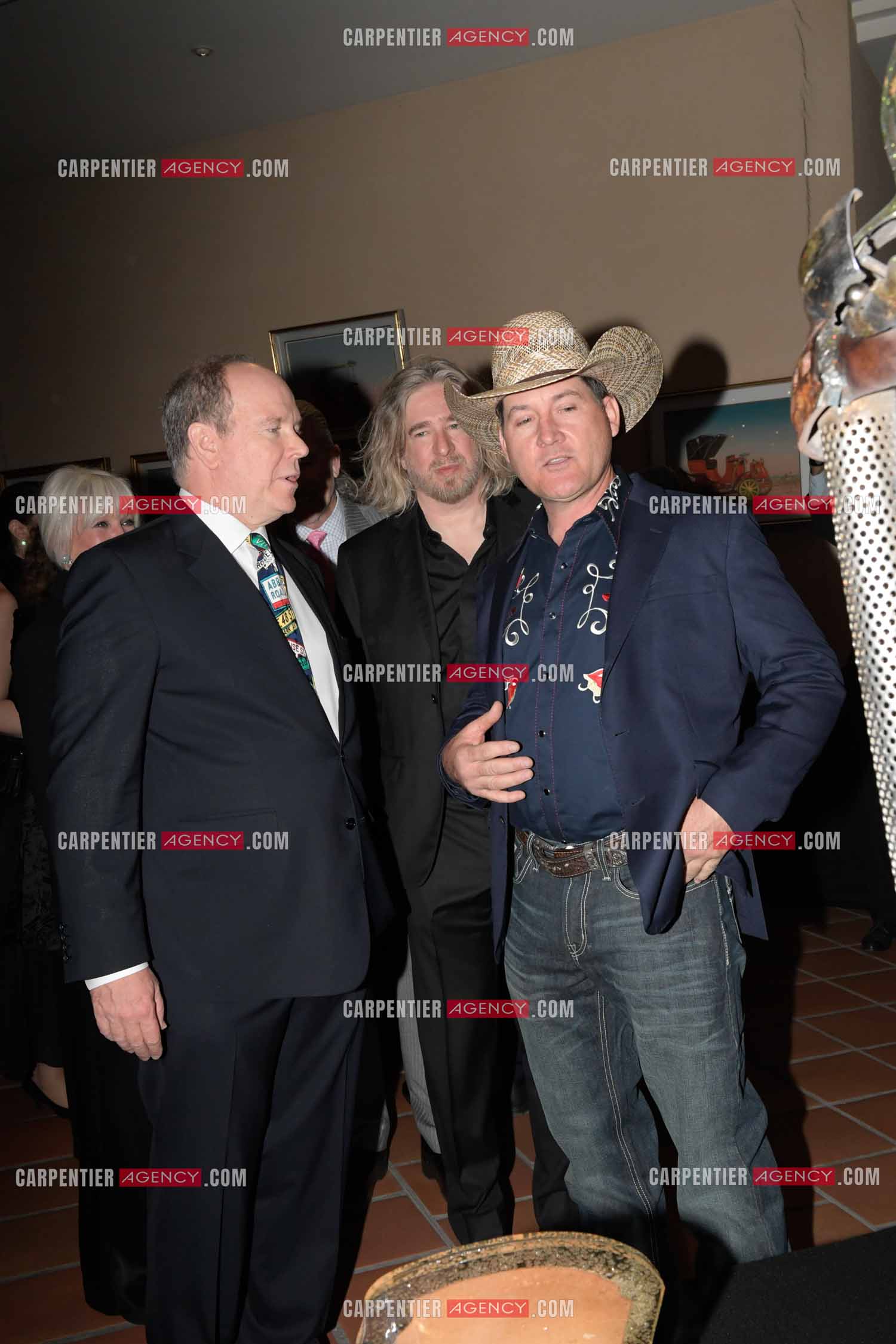 90 èm anniversaire de la naissance de la Princesse Grace Kelly avec comme invité principal le prince Albert II de Monaco le 18 avril 2019. Invité à cette soirée: Le Prince Albert II, Stéphane Bolongaro et l'artiste John Lopez.
