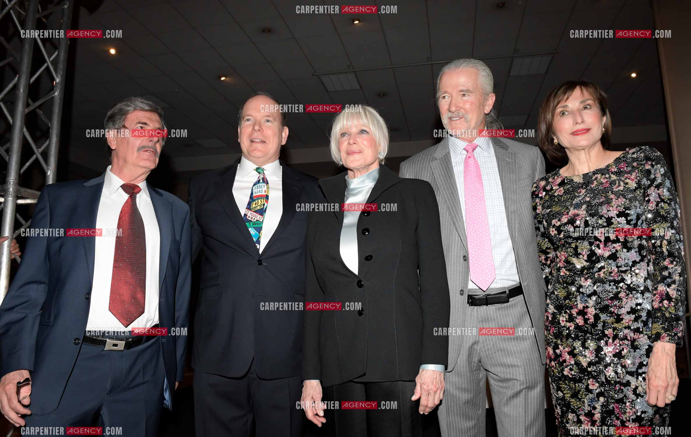 90 èm anniversaire de la naissance de la Princesse Grace Kelly avec comme invité principal le prince Albert II de Monaco le 18 avril 2019. Invité à cette soirée: L'acteur Bernard Menez, le Prince Albert II, l'actrice Américaine Linda Evans, l'acteur Américain Patrick Duffy et Madame Maguy Maccario Doyle, Ambassadrice de Monaco aux États-Unis.
