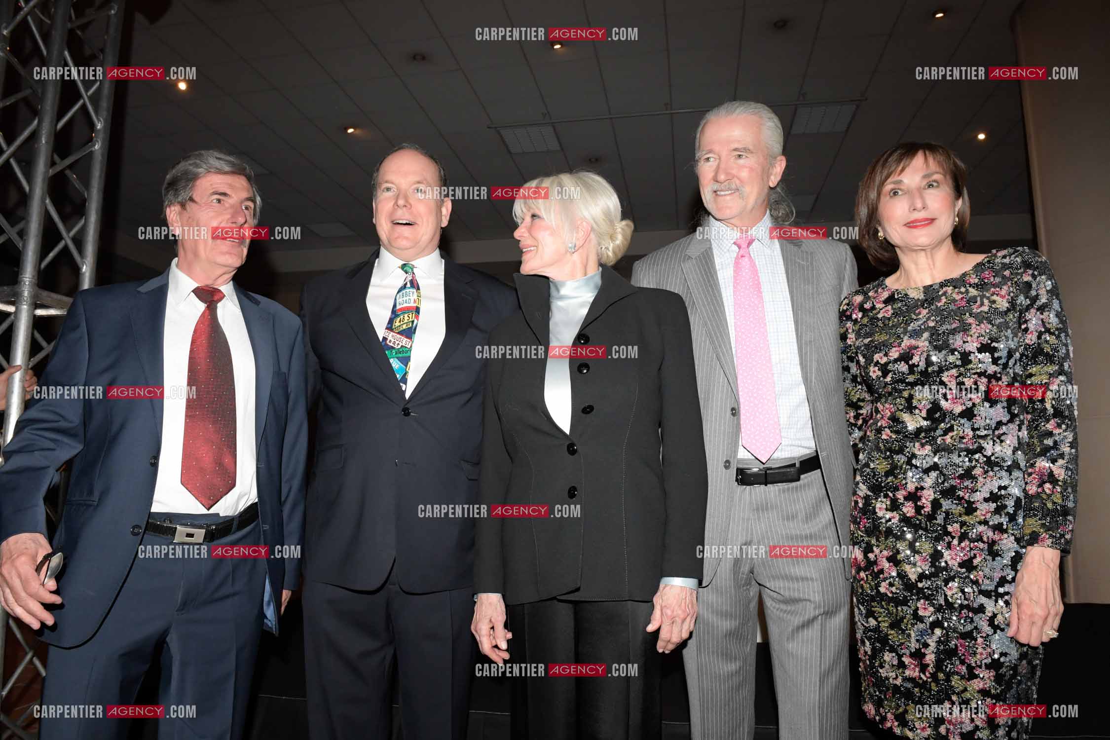 90 èm anniversaire de la naissance de la Princesse Grace Kelly avec comme invité principal le prince Albert II de Monaco le 18 avril 2019. Invité à cette soirée: L'acteur Bernard Menez, le Prince Albert II, l'actrice Américaine Linda Evans, l'acteur Américain Patrick Duffy et Madame Maguy Maccario Doyle, Ambassadrice de Monaco aux États-Unis.