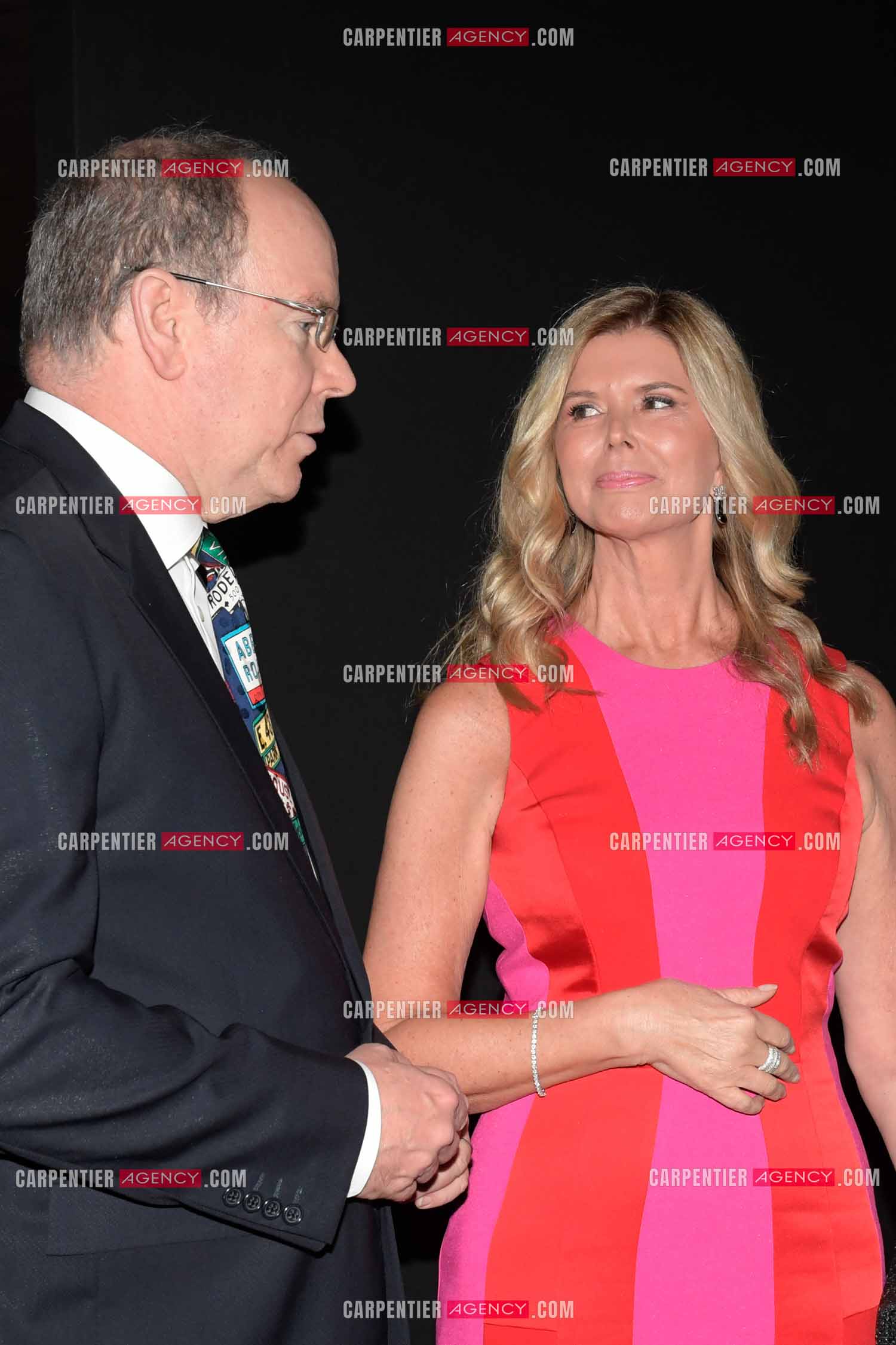 90 èm anniversaire de la naissance de la Princesse Grace Kelly avec comme invité principal le prince Albert II de Monaco le 18 avril 2019. Invité à cette soirée: Le Prince Albert II et l'artiste peintre Marta Penter.