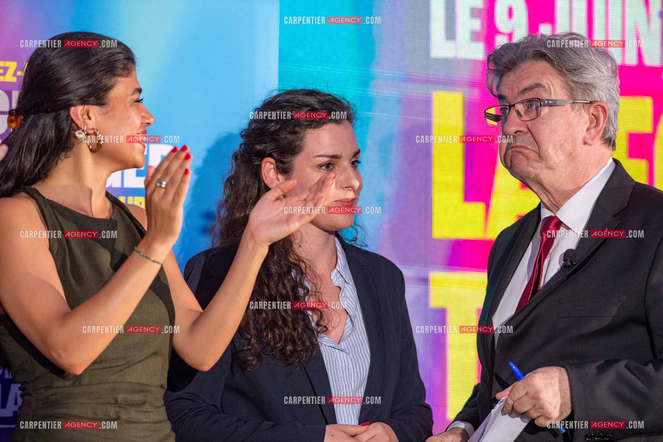 Meeting de l’Union populaire à Marseille le 23 mai 2024. Le député français Jean-Luc Mélenchon.