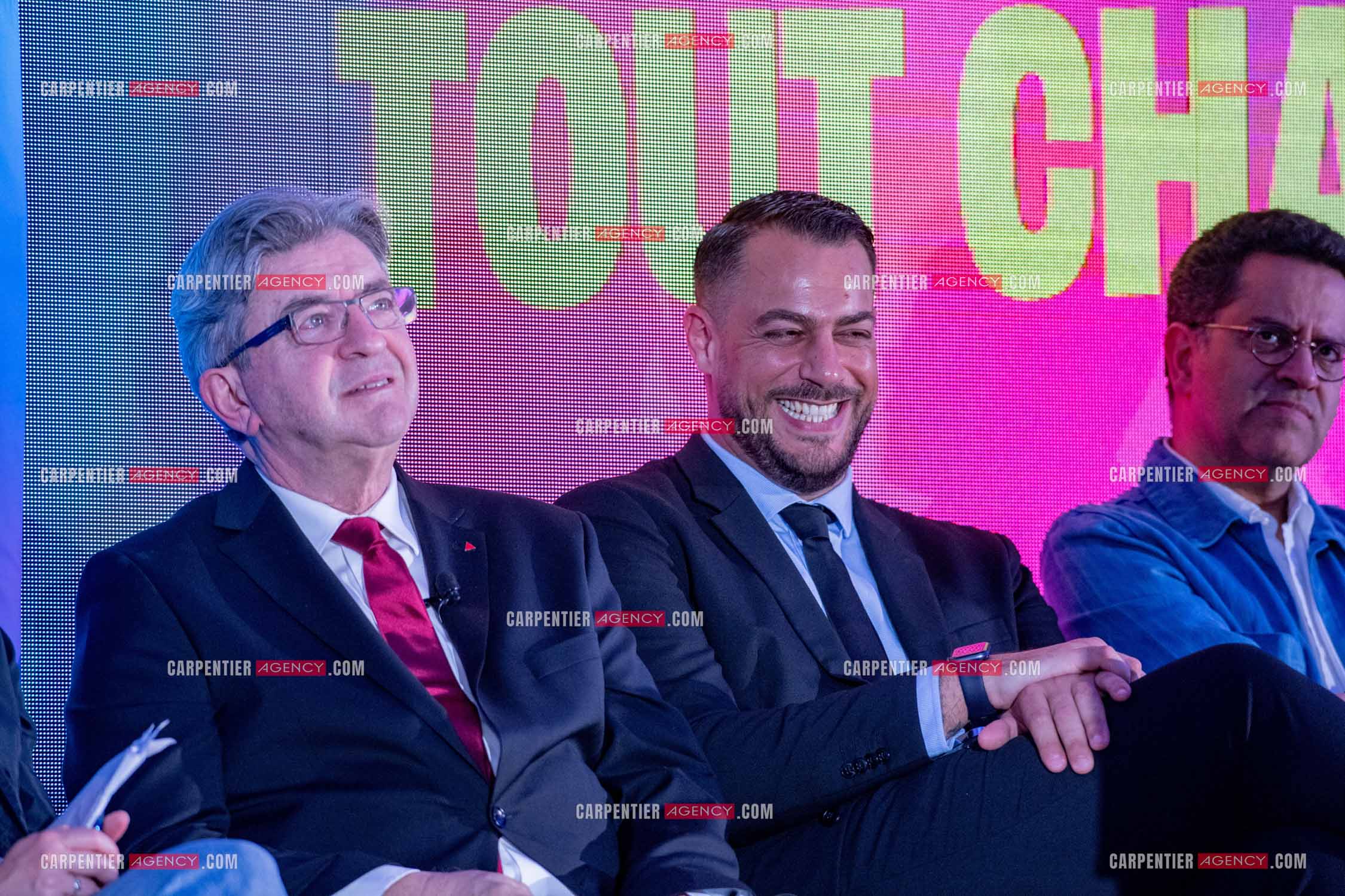 Meeting de l’Union populaire à Marseille le 23 mai 2024. Le député français Jean-Luc Mélenchon.