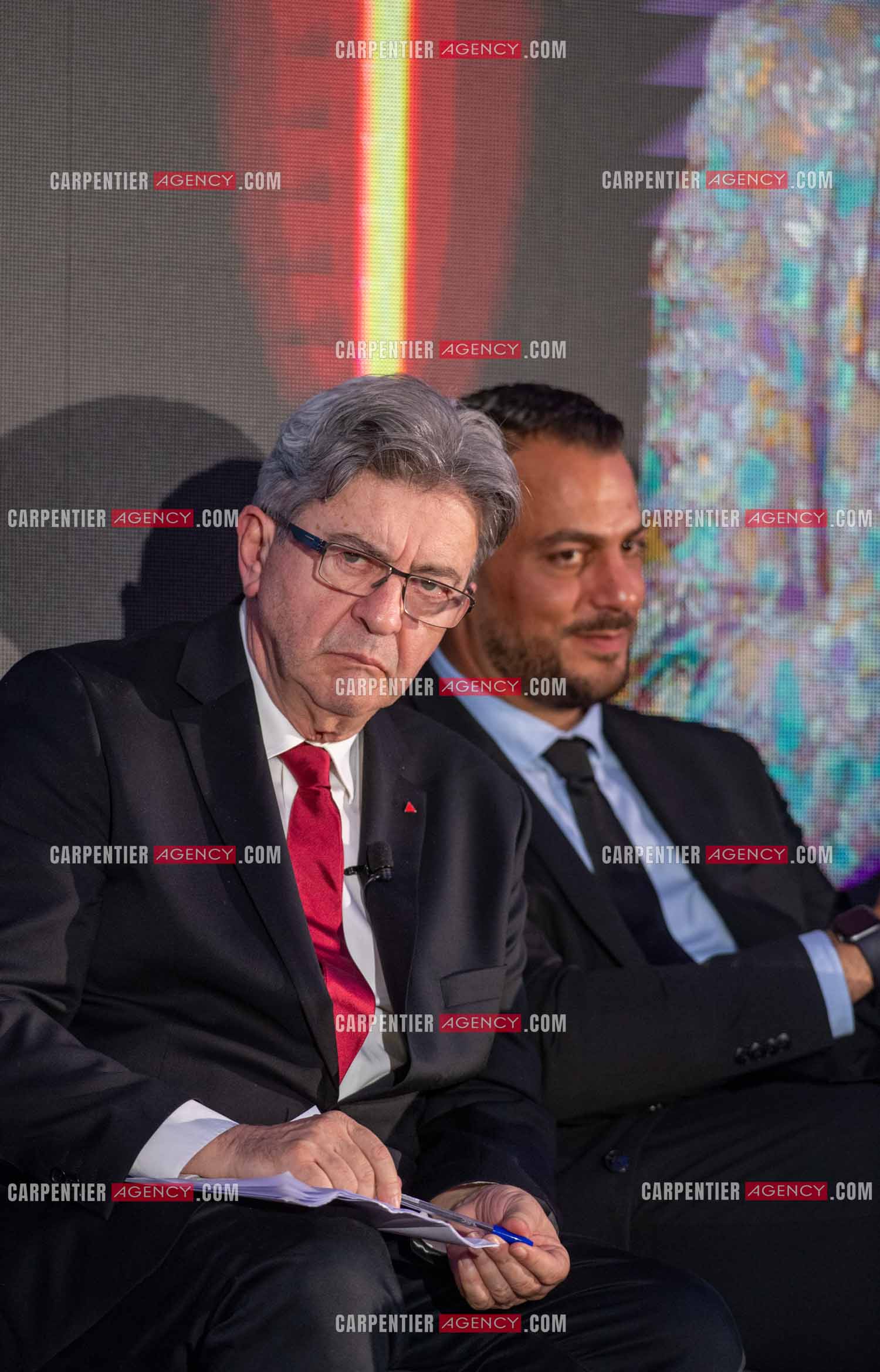 Meeting de l’Union populaire à Marseille le 23 mai 2024. Le député français Jean-Luc Mélenchon.