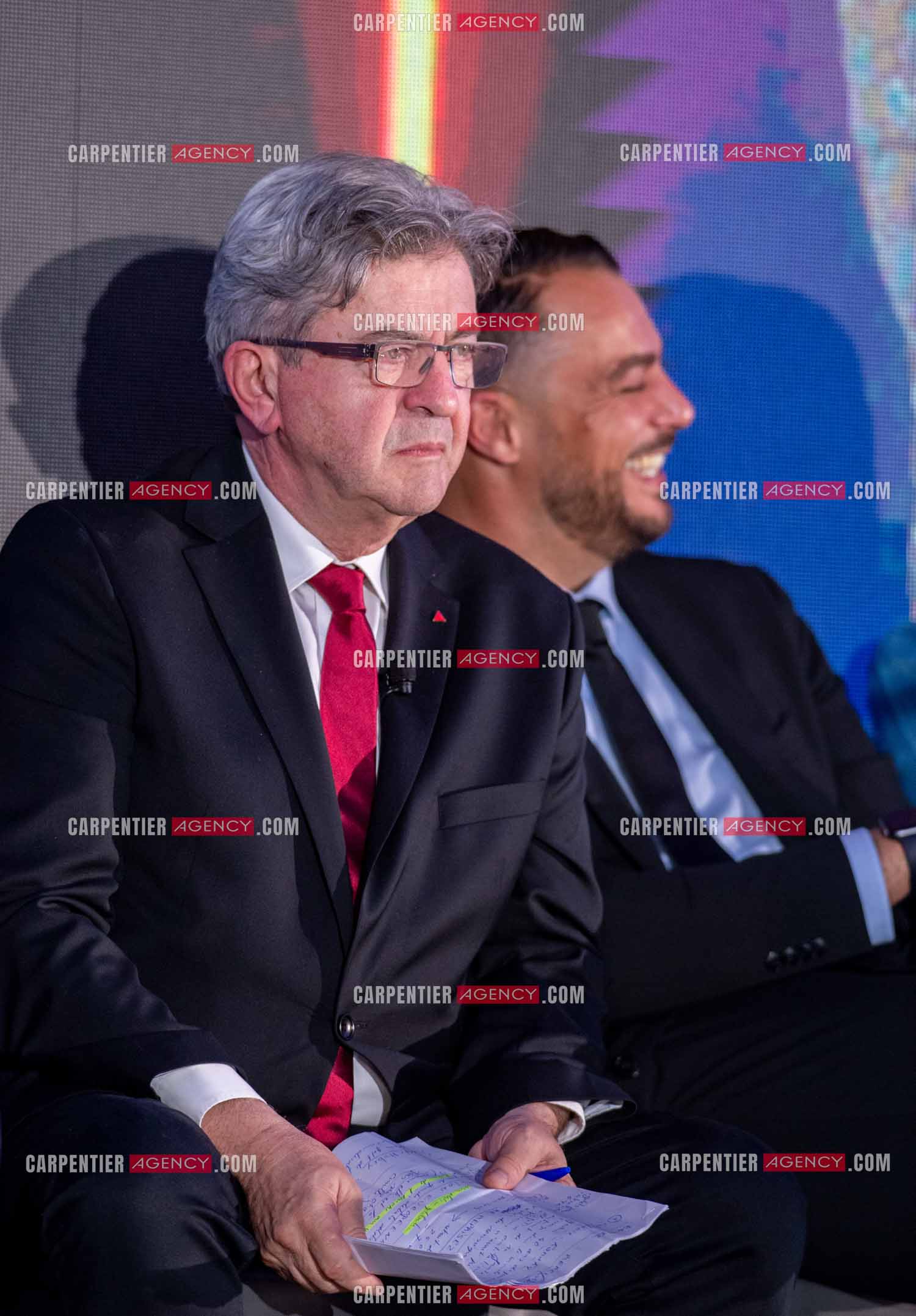 Meeting de l’Union populaire à Marseille le 23 mai 2024. Le député français Jean-Luc Mélenchon.