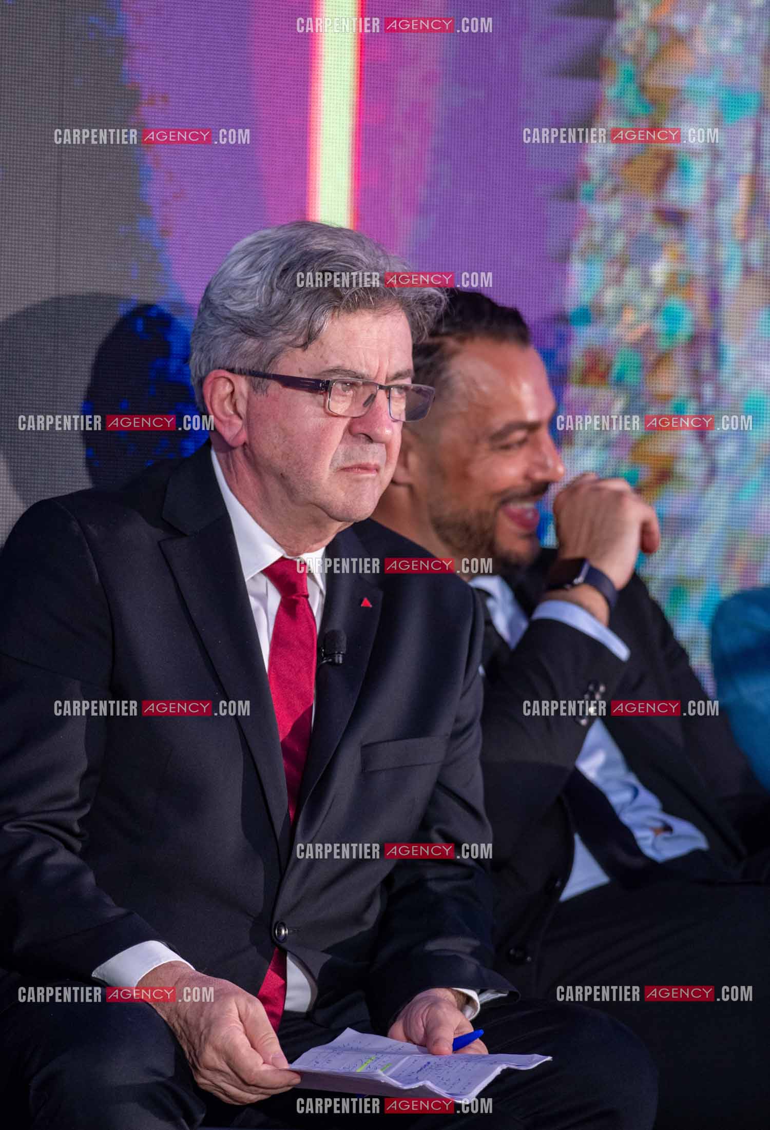 Meeting de l’Union populaire à Marseille le 23 mai 2024. Le député français Jean-Luc Mélenchon.