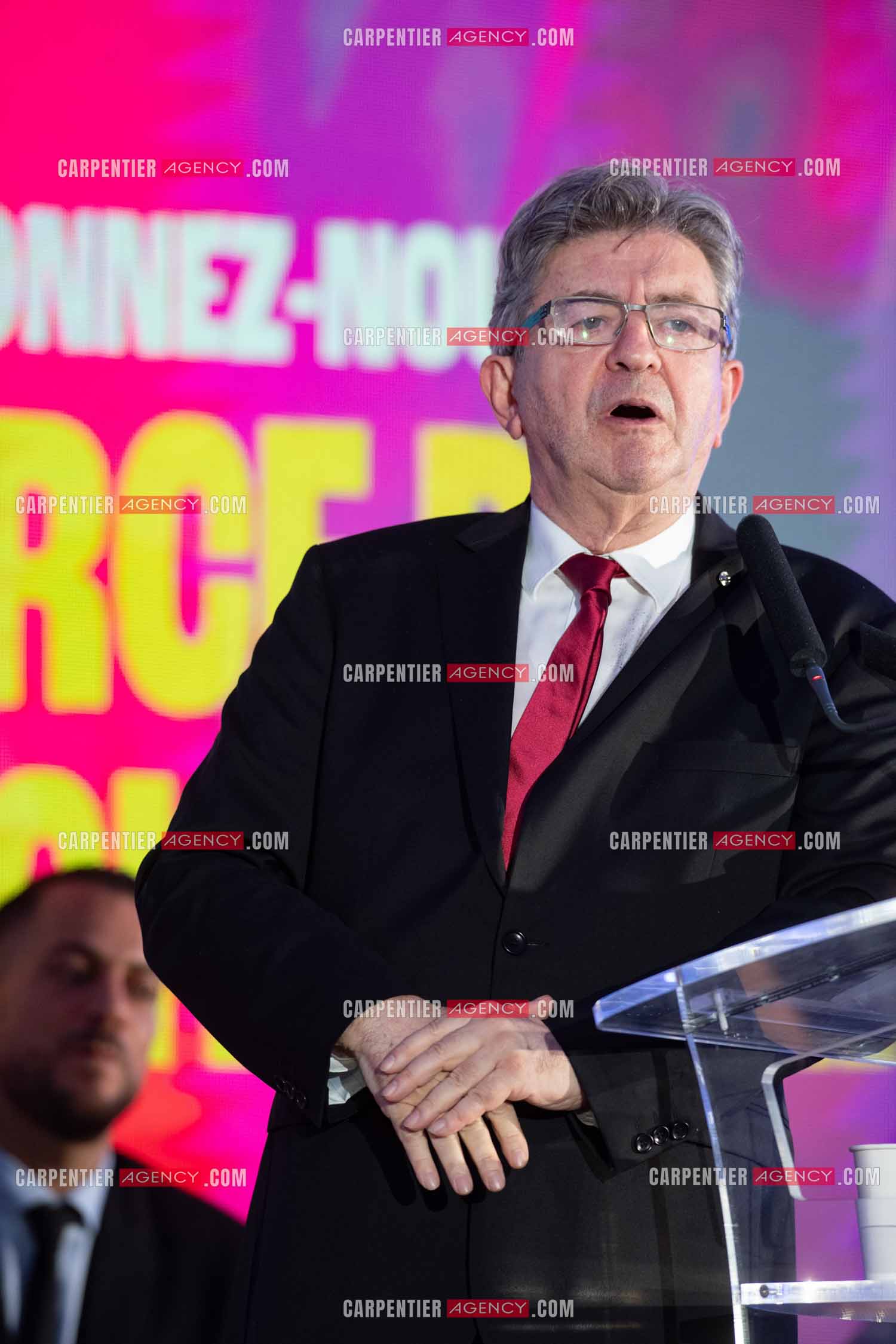 Meeting de l’Union populaire à Marseille le 23 mai 2024. Le député français Jean-Luc Mélenchon.