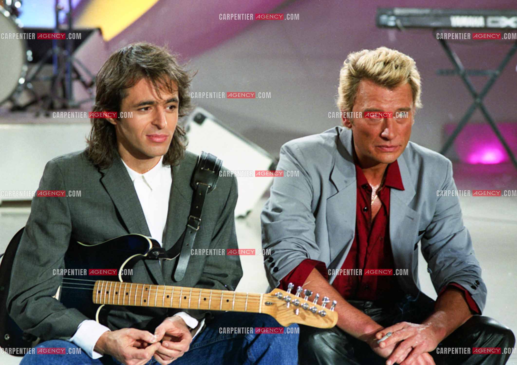 Émission “ Champs Élysées “ avec comme invités Jean-Jacques Goldman et Johnny Hallyday le 06 Déc 1986.