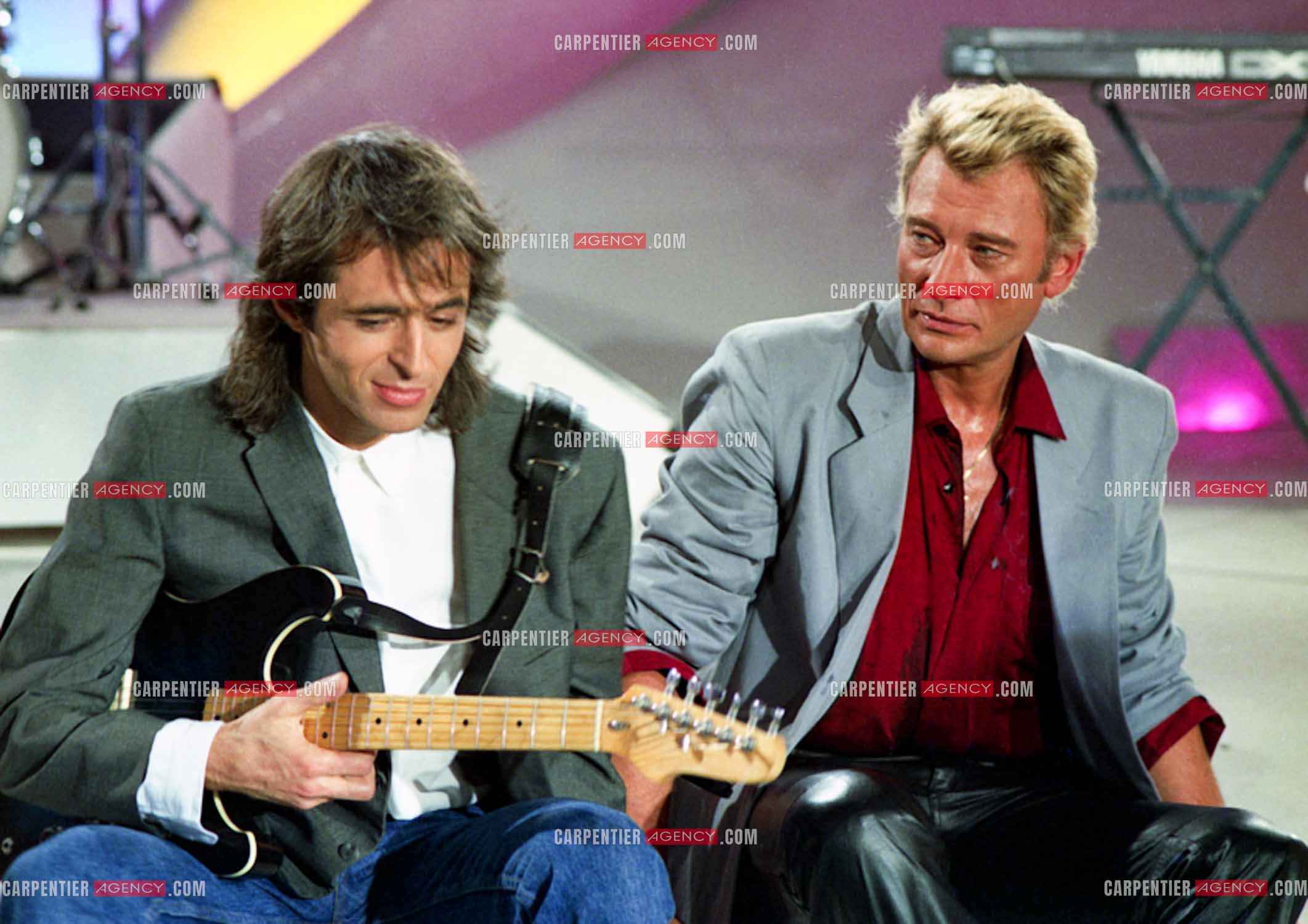 Émission “ Champs Élysées “ avec comme invités Jean-Jacques Goldman et Johnny Hallyday le 06 Déc 1986.