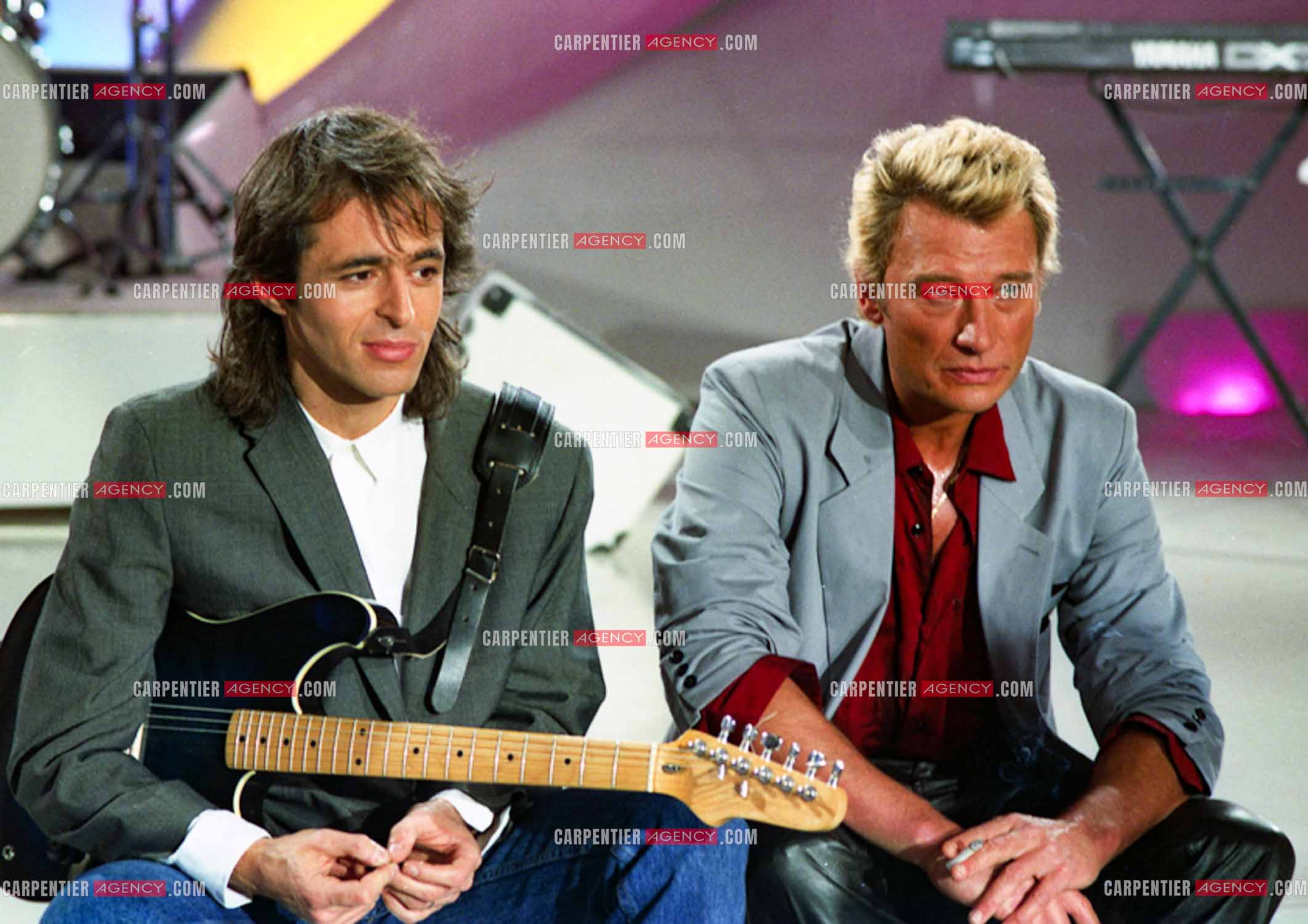 Émission “ Champs Élysées “ avec comme invités Jean-Jacques Goldman et Johnny Hallyday le 06 Déc 1986.
