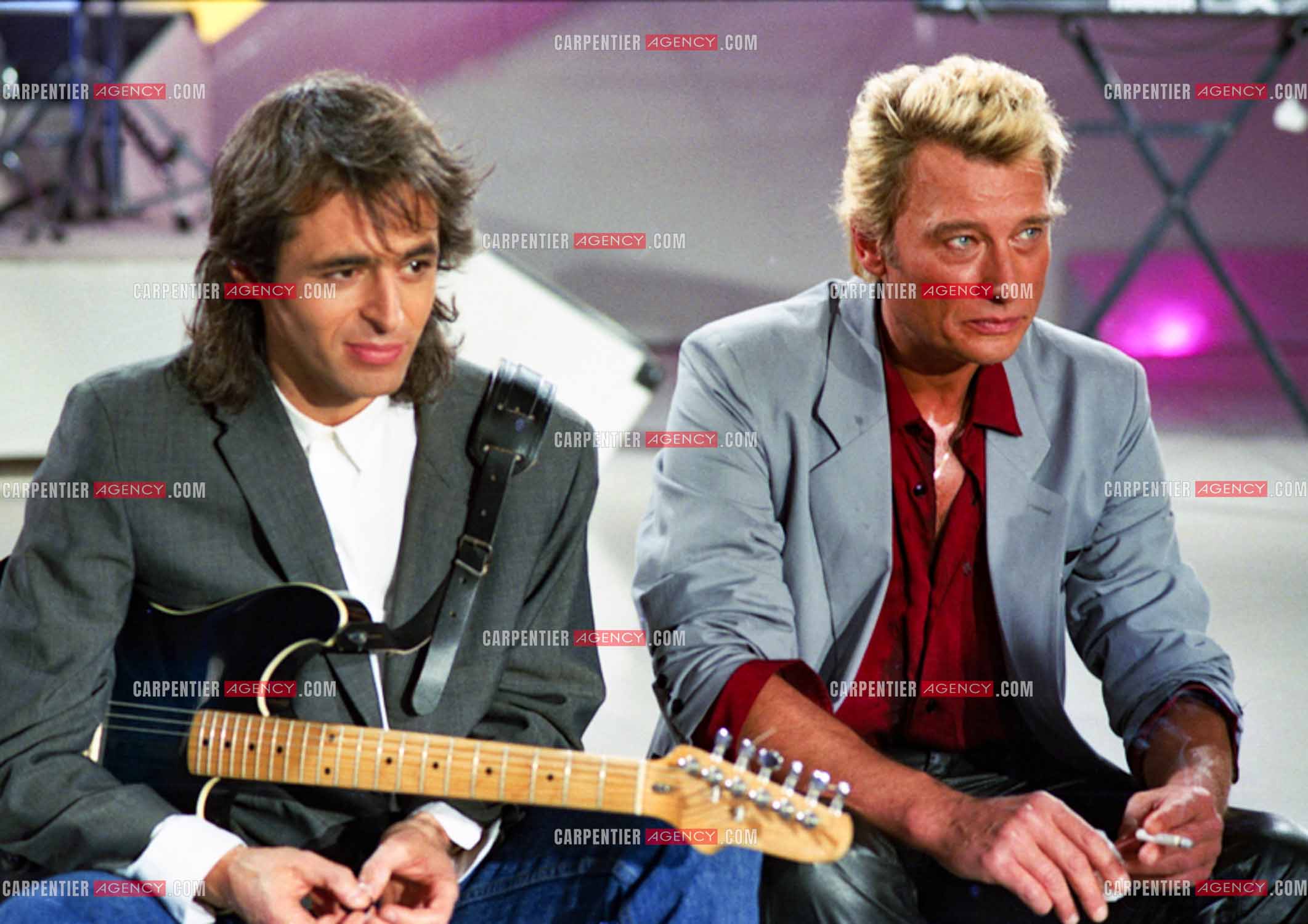 Émission “ Champs Élysées “ avec comme invités Jean-Jacques Goldman et Johnny Hallyday le 06 Déc 1986.