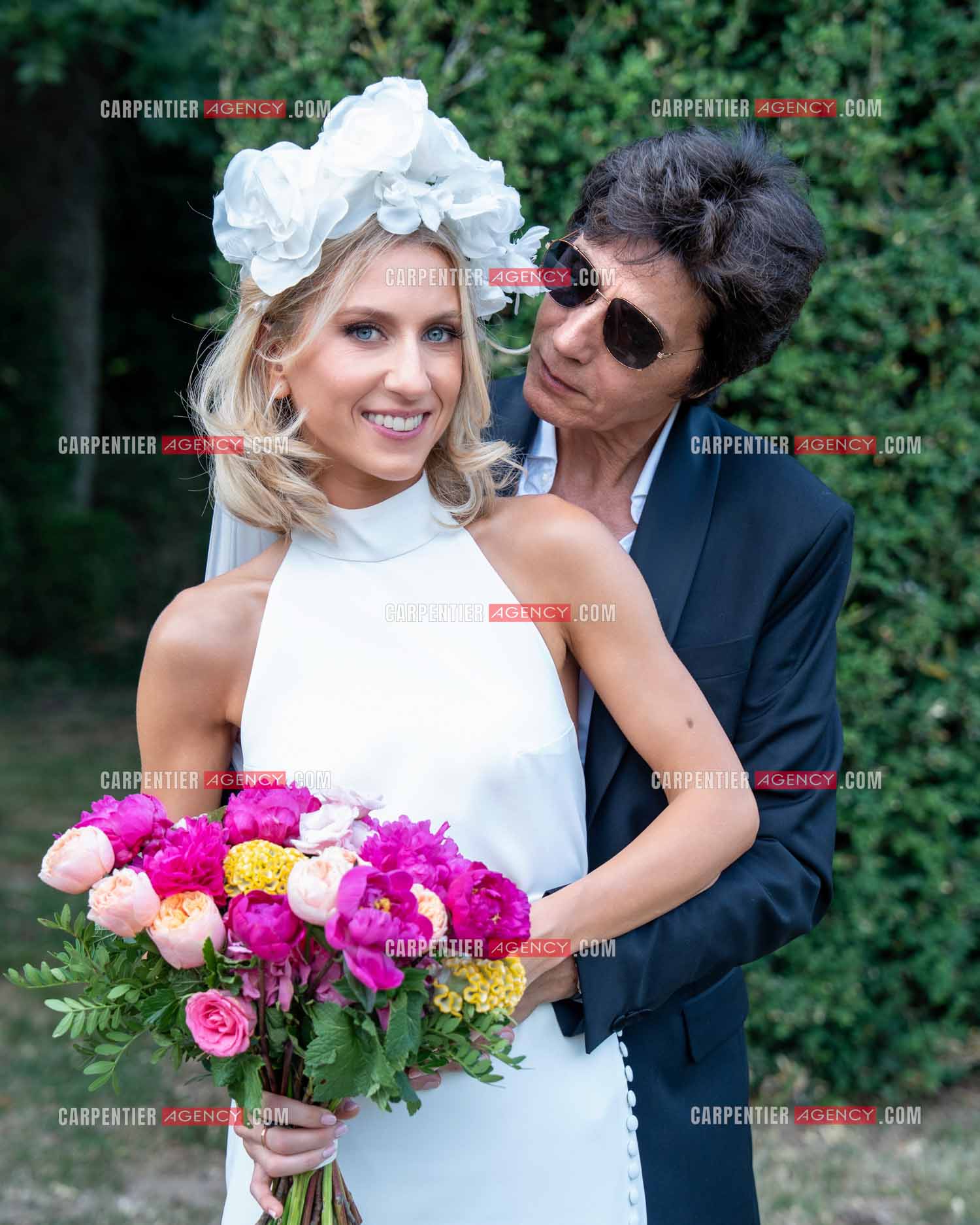 Mariage entre Jean-Luc Lahaye et Paola Aubin à la mairie du 18 èm arrondissement de Paris, et la cérémonie religieuse au château de Janvry.  ( Exclusif )