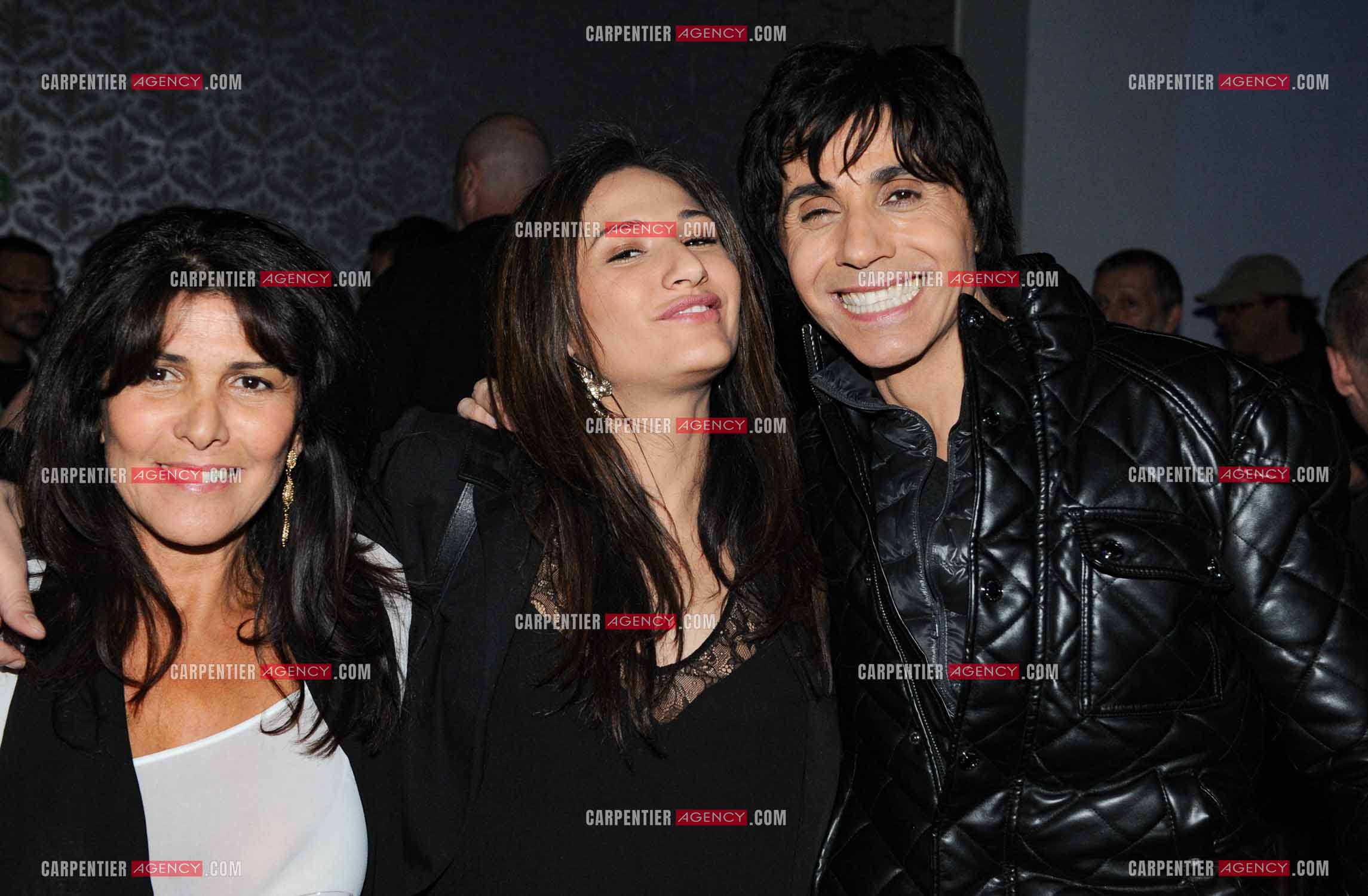 Le chanteur Jean-Luc Lahaye en concert au Bataclan. Jean-Luc avec son ex femme Aurélie et sa fille Margaux. ( Exclusif )