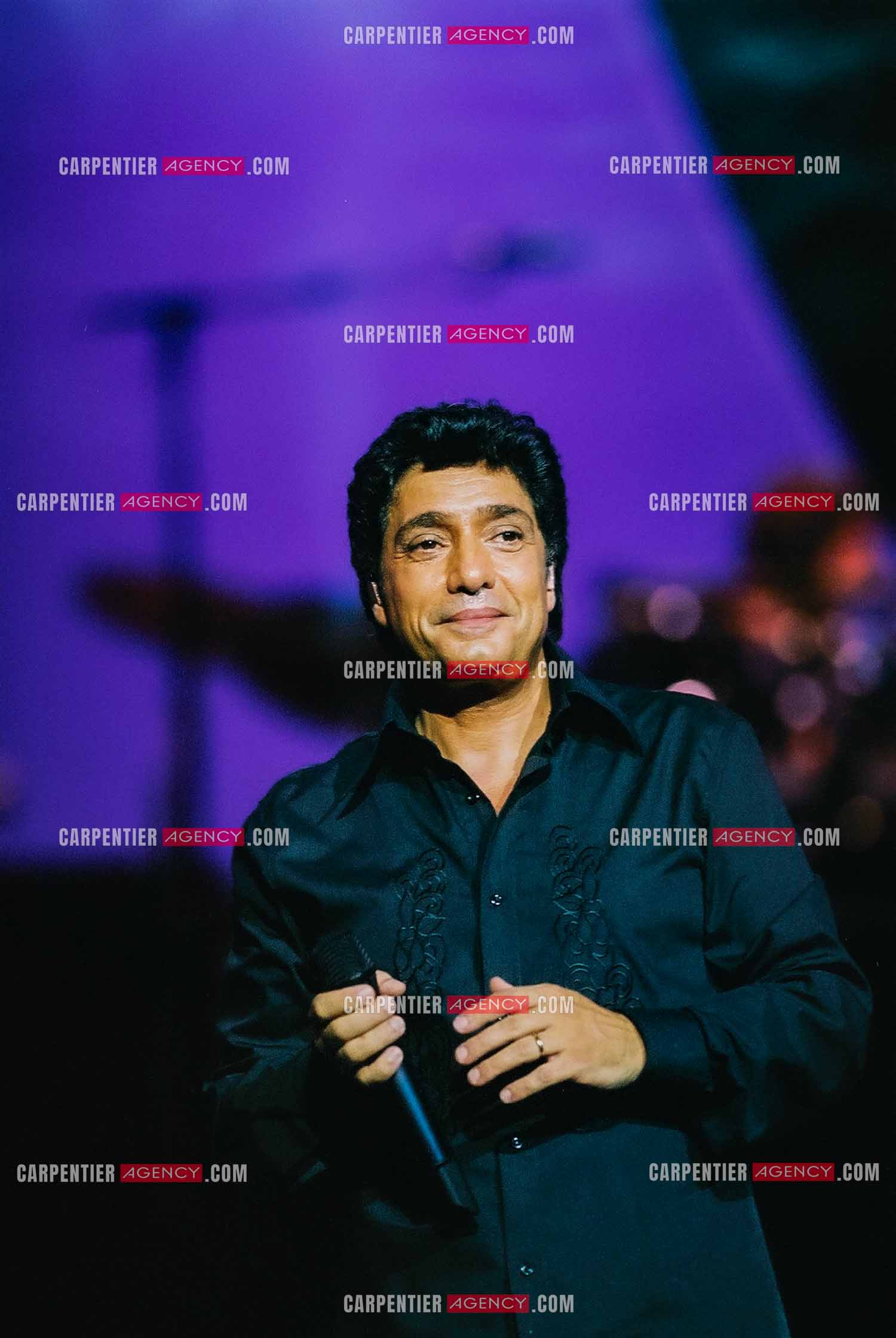 Le chanteur Frédéric François lors de son passage à l'Olympia en 2002.  ( Exclusif )