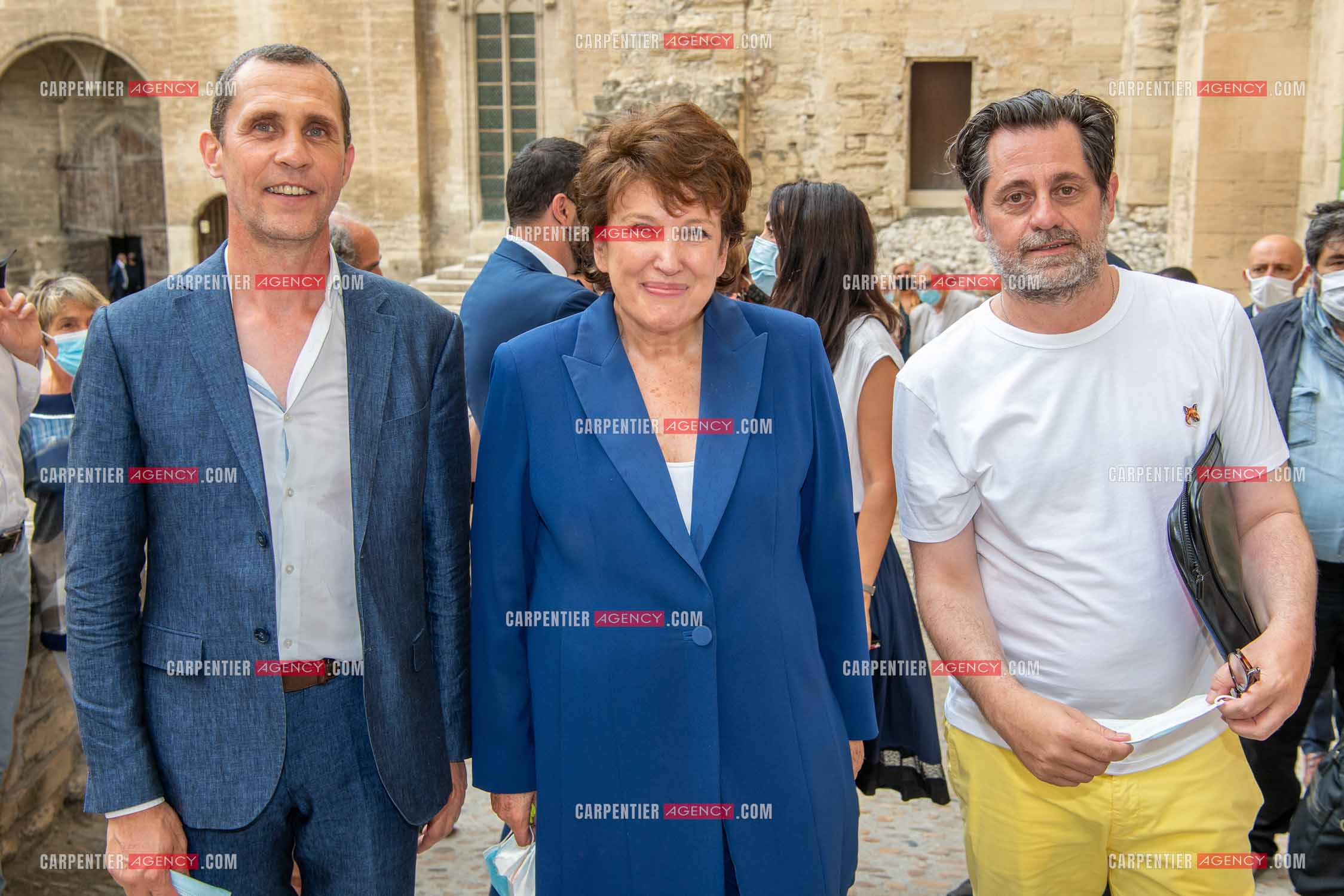 Roselyne Bachelot-Narquin, ministre de la Culture en déplacement a Avignon pour une Visite du Palais des Papes et échanges avec les artistes et les directrices et directeurs des théâtres suivi d'un spectacle vivant de clôture du festival Le souffle d’Avignon.