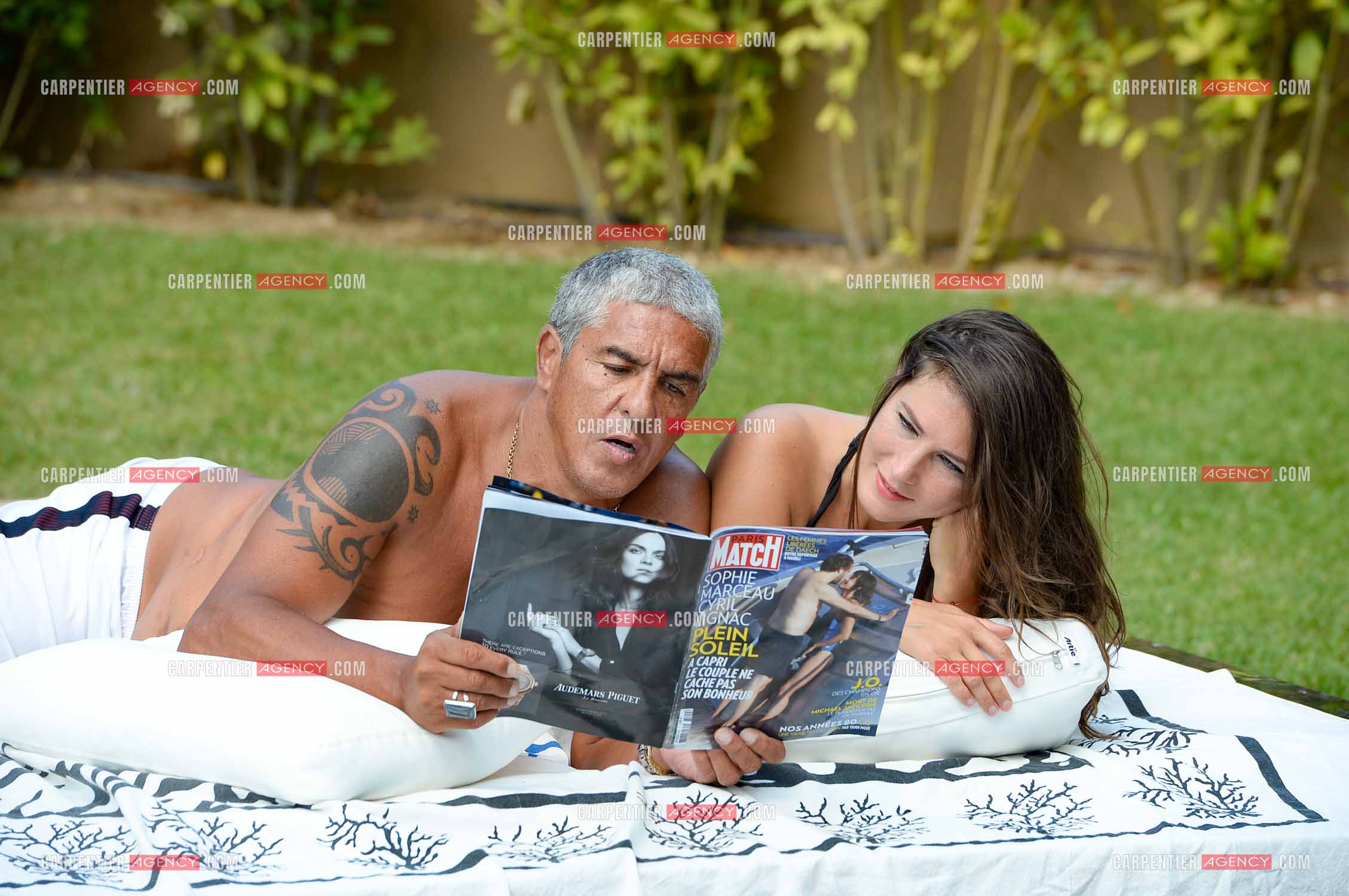 L'acteur Samy Naceri lors de ses vacances a St Tropez avec sa compagne Marie de Fleurieu.       ( Exclusif )