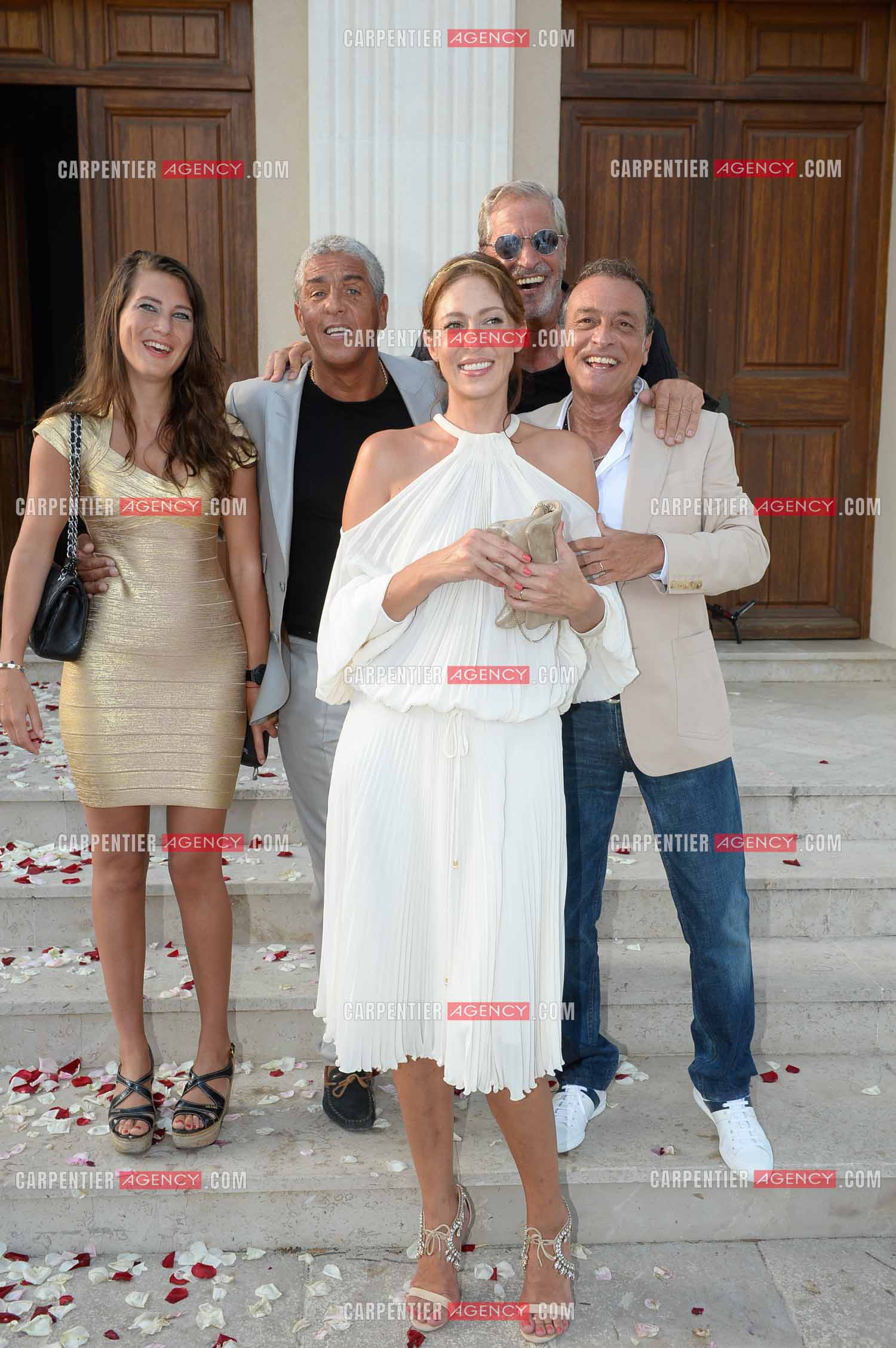 Samy Naceri et sa compagne Marie de Fleurieu, Jean-Claude Darmon au mariage du chanteur Félix Gray et Angela.