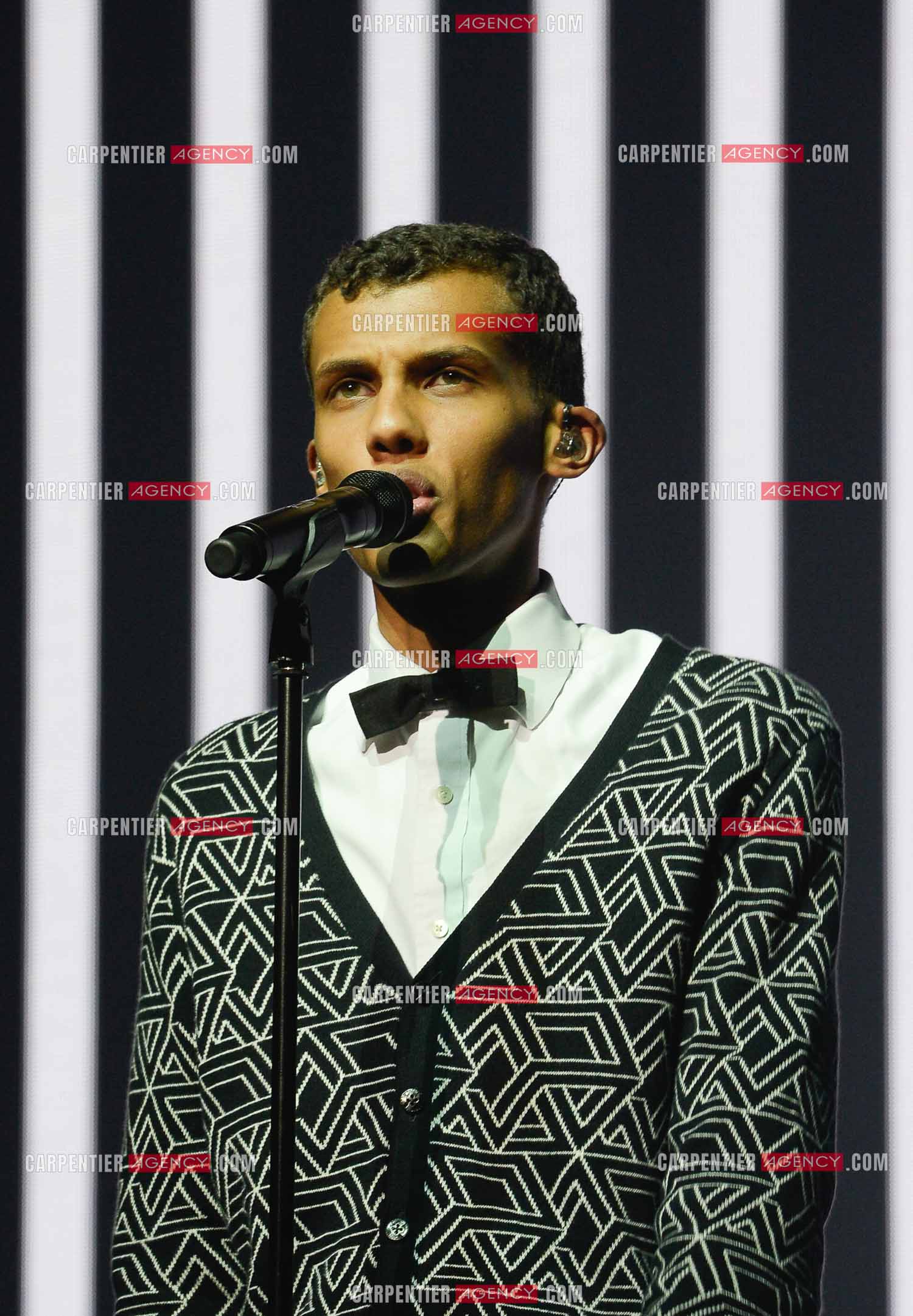 Le chanteur Belge Stromae en concert au Zénith de Paris.