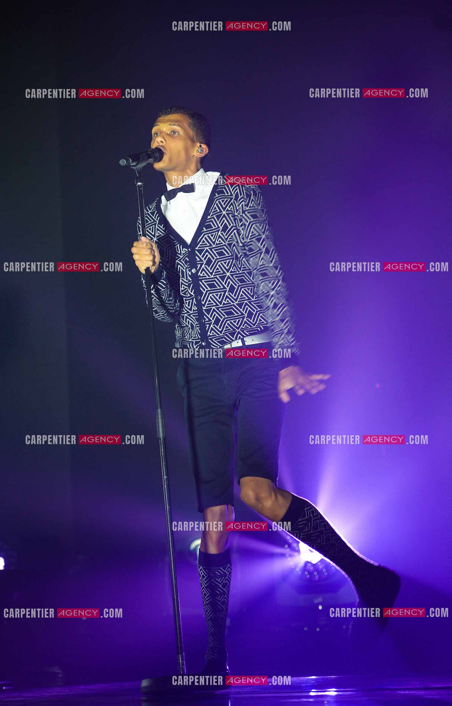 Le chanteur Belge Stromae en concert au Zénith de Paris.