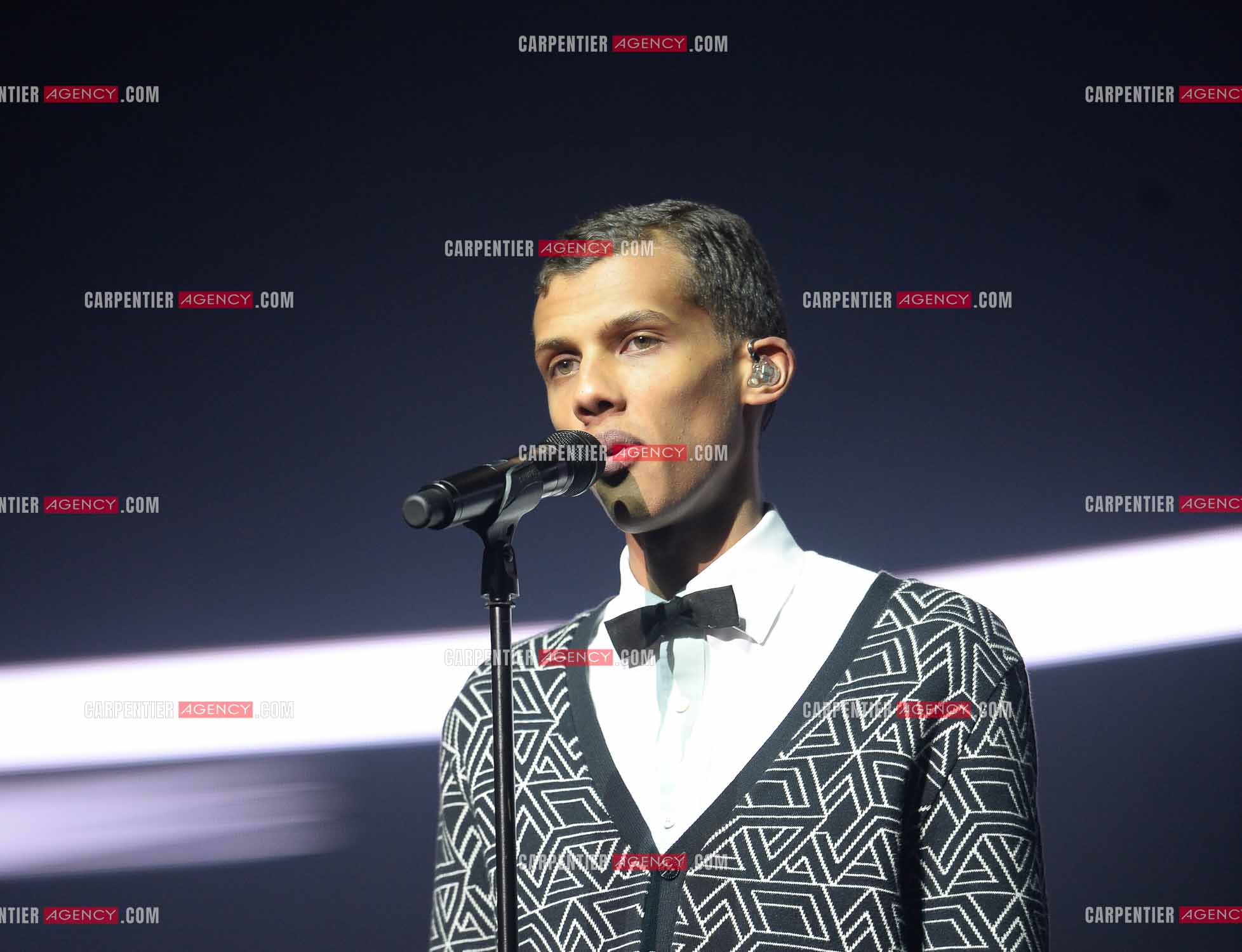 Le chanteur Belge Stromae en concert au Zénith de Paris.
