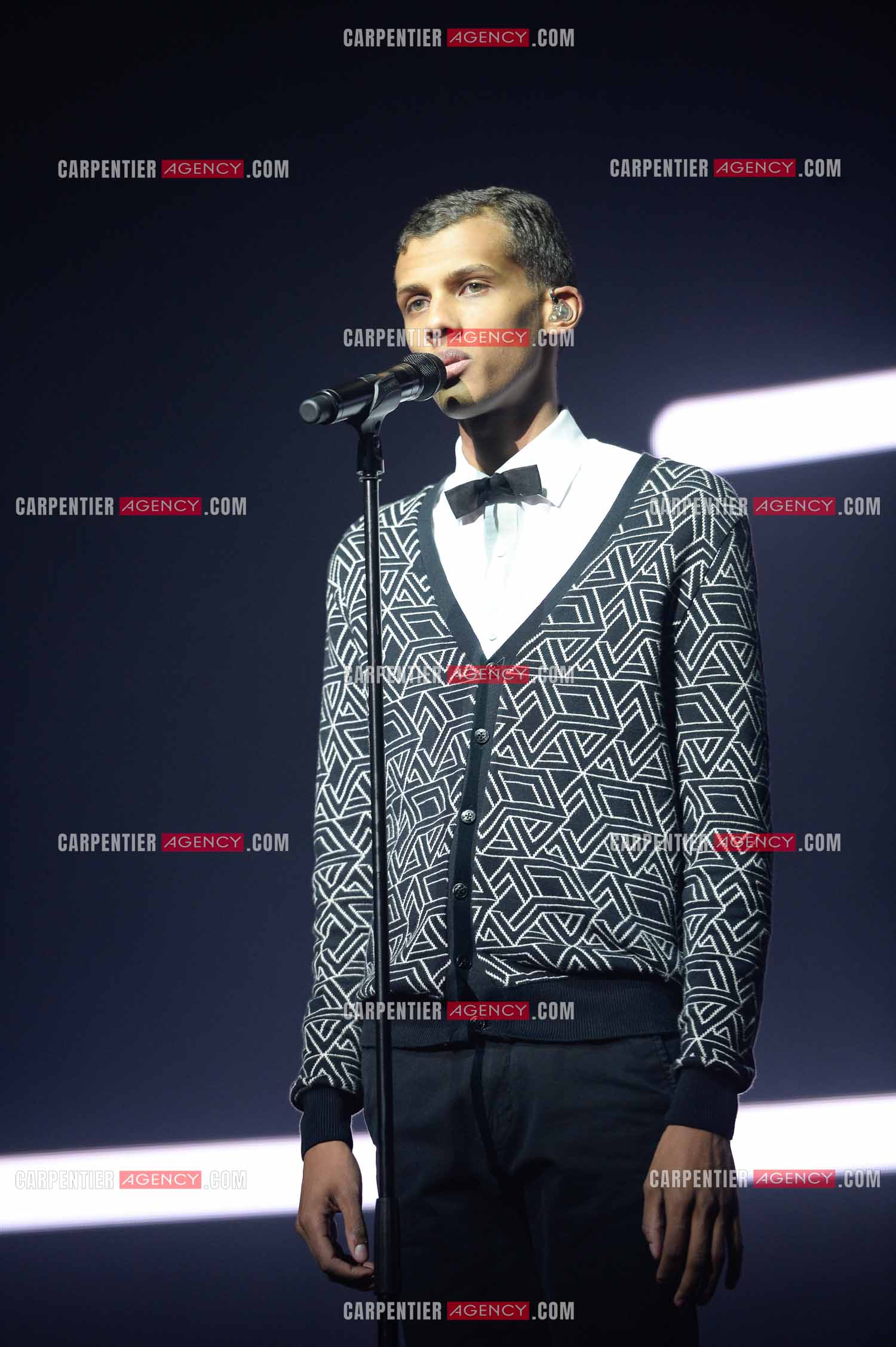 Le chanteur Belge Stromae en concert au Zénith de Paris.