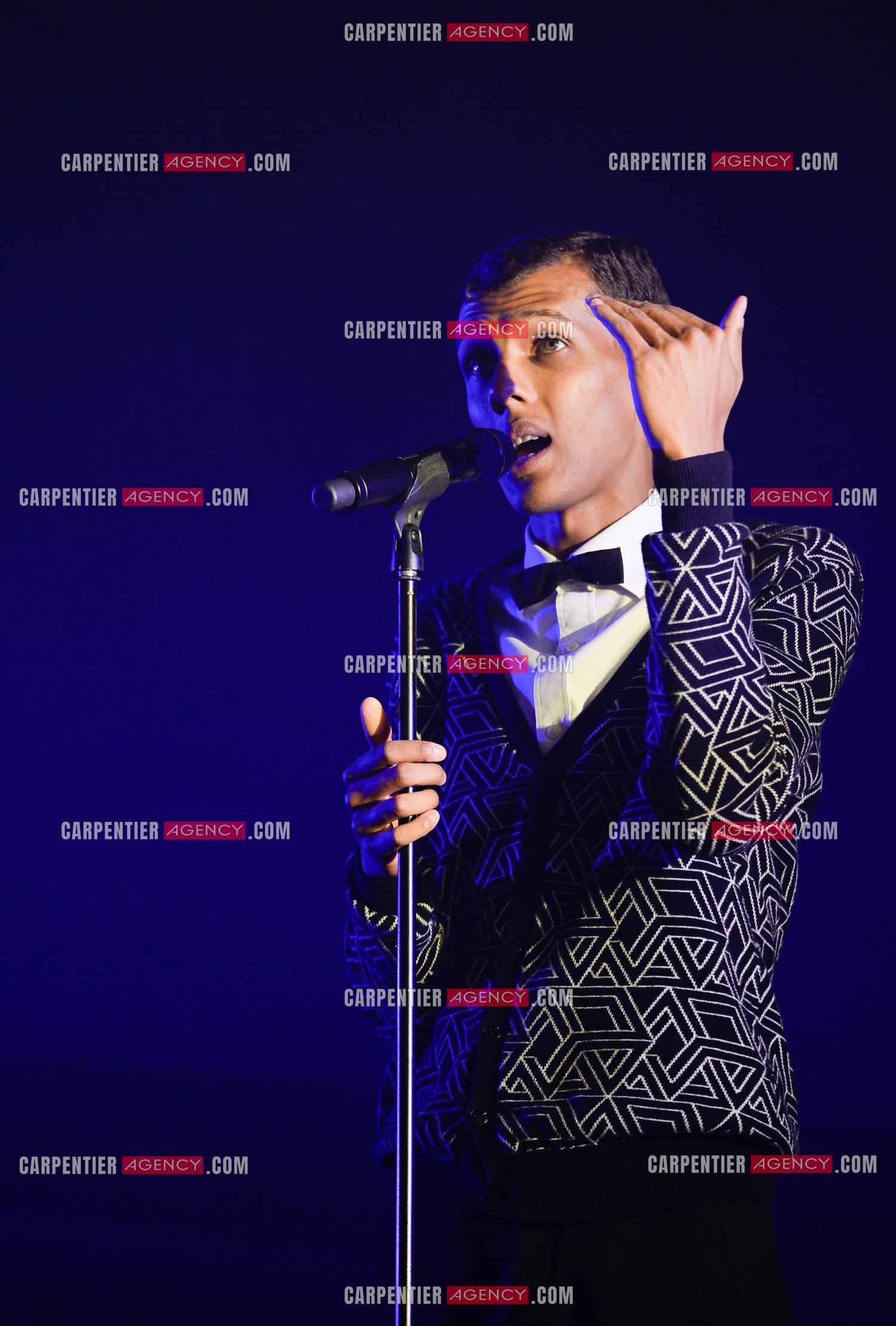 Le chanteur Belge Stromae en concert au Zénith de Paris.