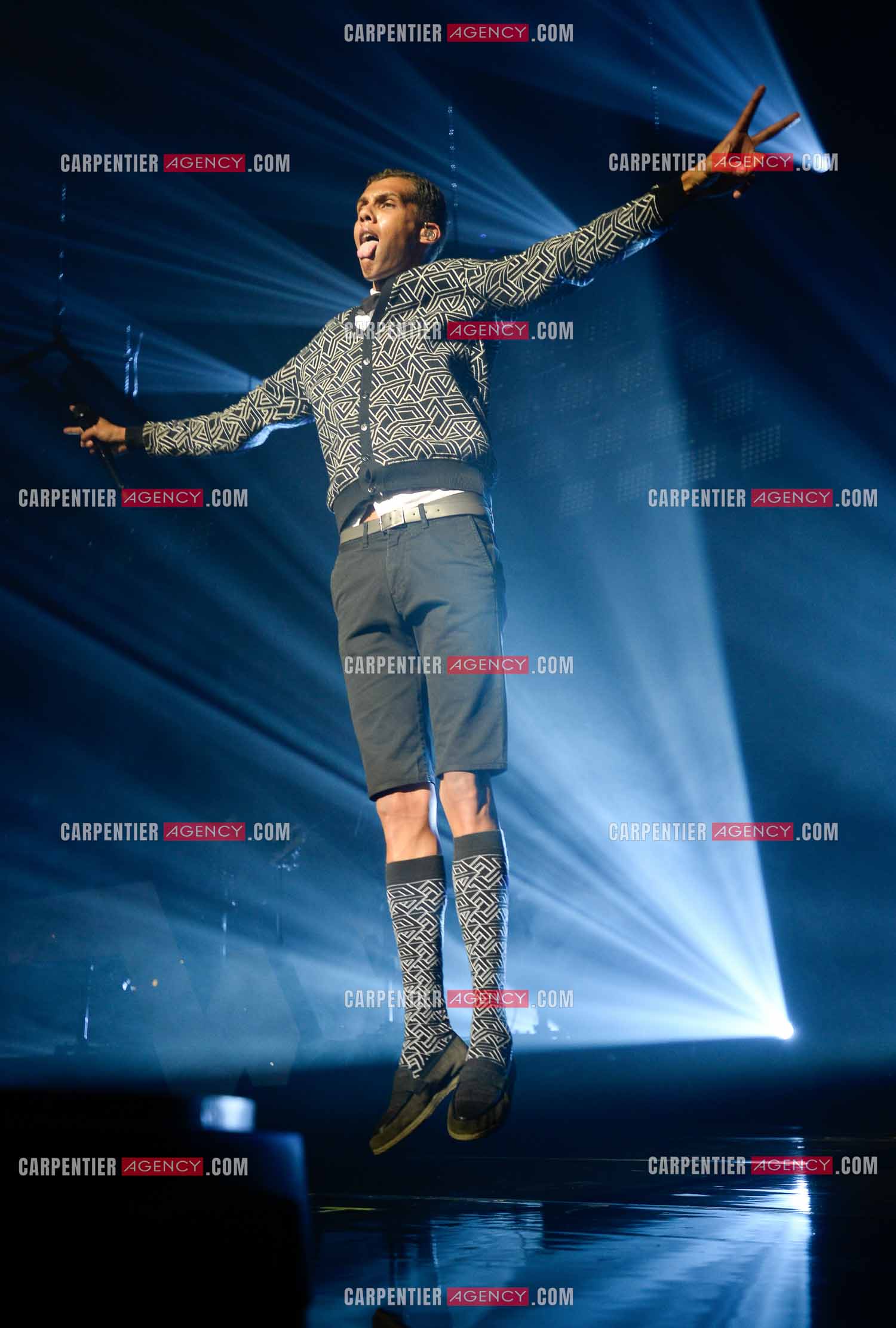 Le chanteur Belge Stromae en concert au Zénith de Paris.