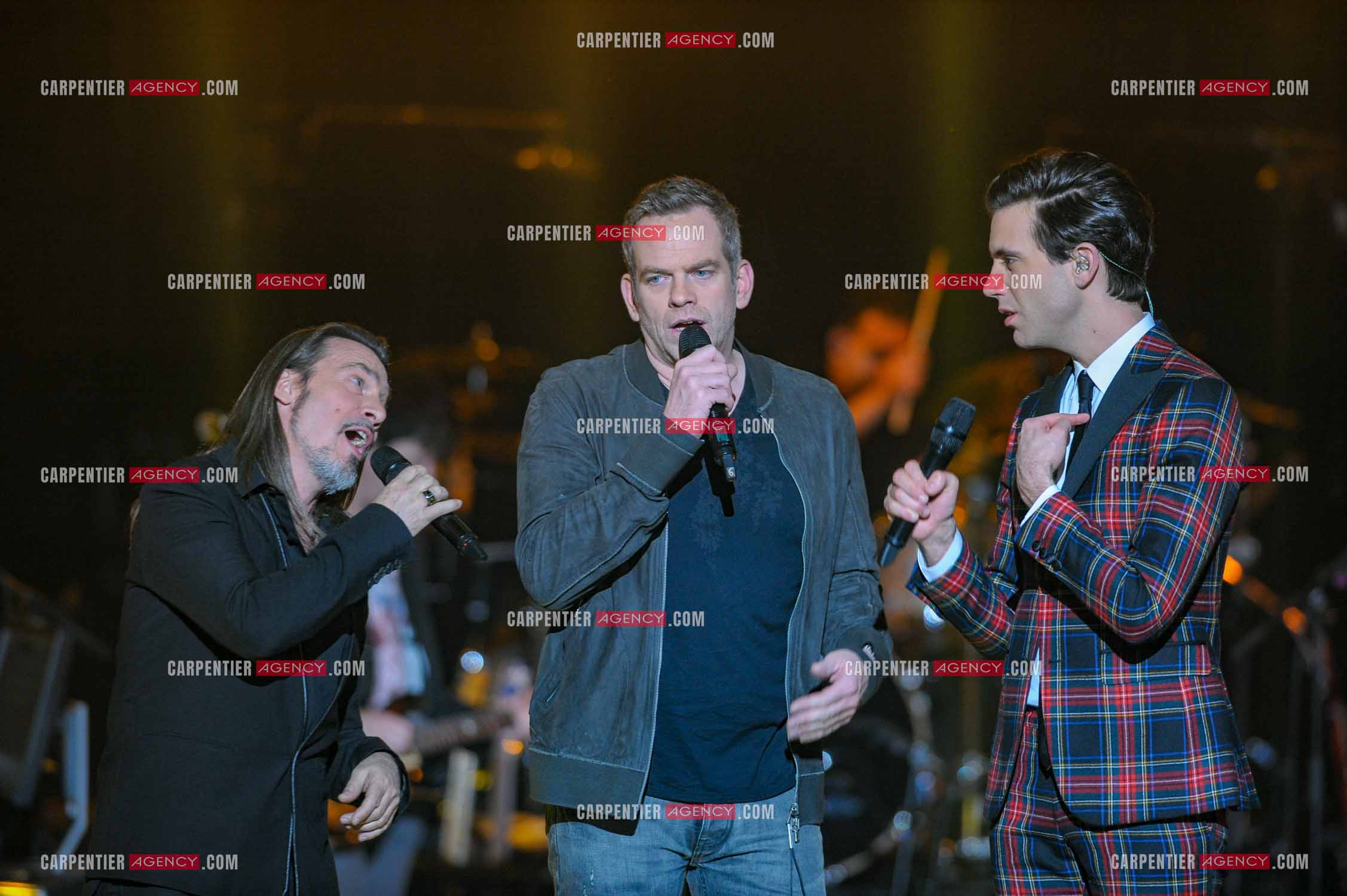 Saison 3 de l'émission The Voice. Les 3 coachs Florent Pagny, Garou et Mika.           ( Exclusif )