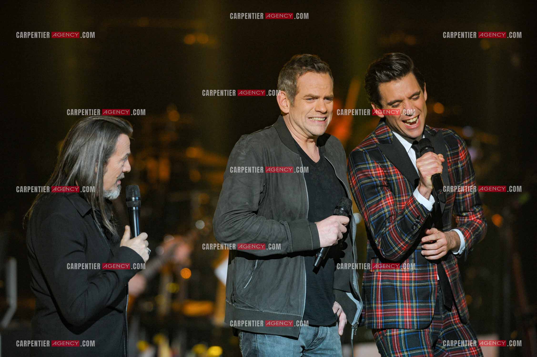 Saison 3 de l'émission The Voice. Les 3 coachs Florent Pagny, Garou et Mika.           ( Exclusif )