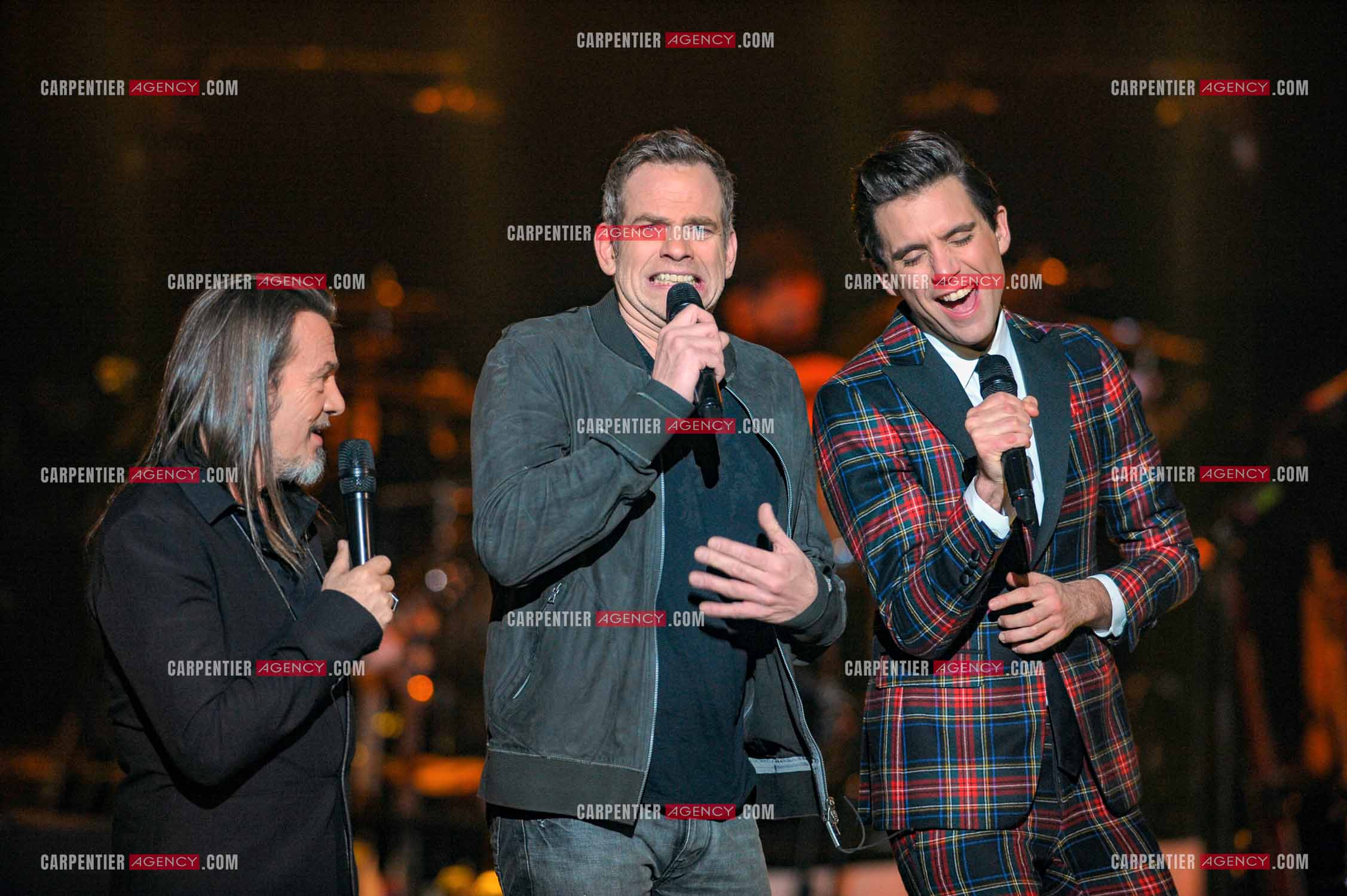 Saison 3 de l'émission The Voice. Les 3 coachs Florent Pagny, Garou et Mika.           ( Exclusif )