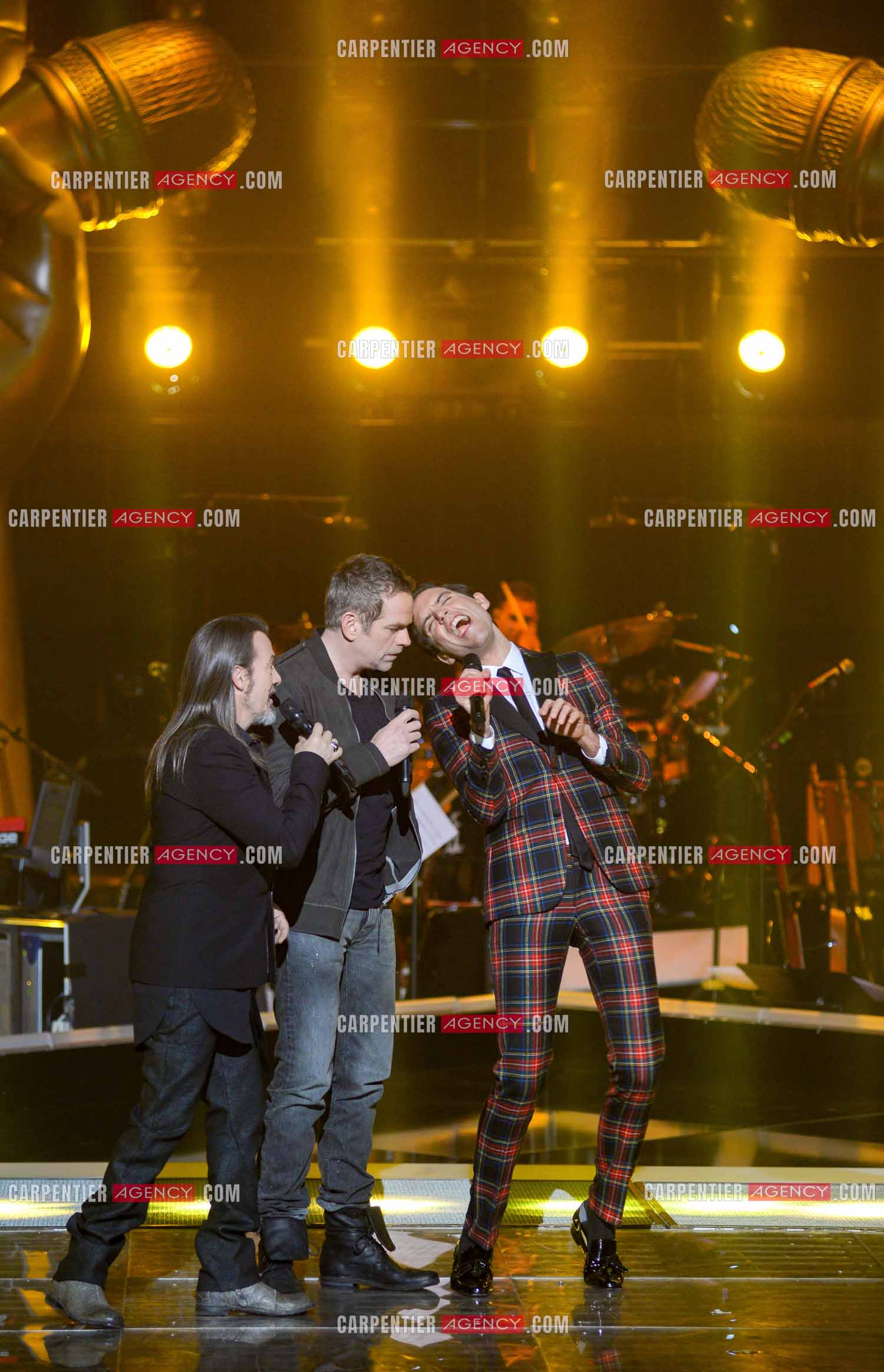 Saison 3 de l'émission The Voice. Les 3 coachs Florent Pagny, Garou et Mika.           ( Exclusif )