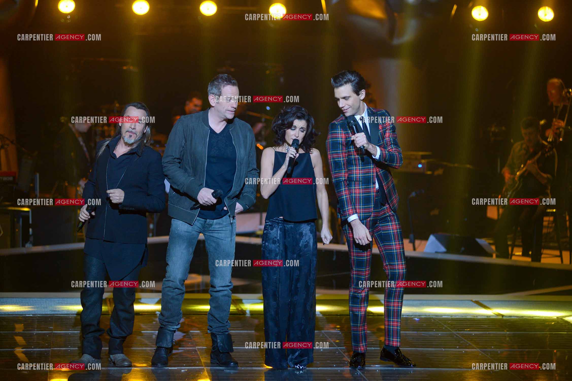 Saison 3 de l'émission The Voice. Les 4 coachs de cette saison, Florent Pagny, Jenifer, Garou et Mika.           ( Exclusif )